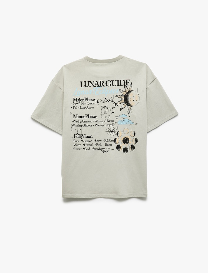  Bisiklet Yaka Arkası Baskılı Kısa Kollu Bisiklet Yaka Tişört