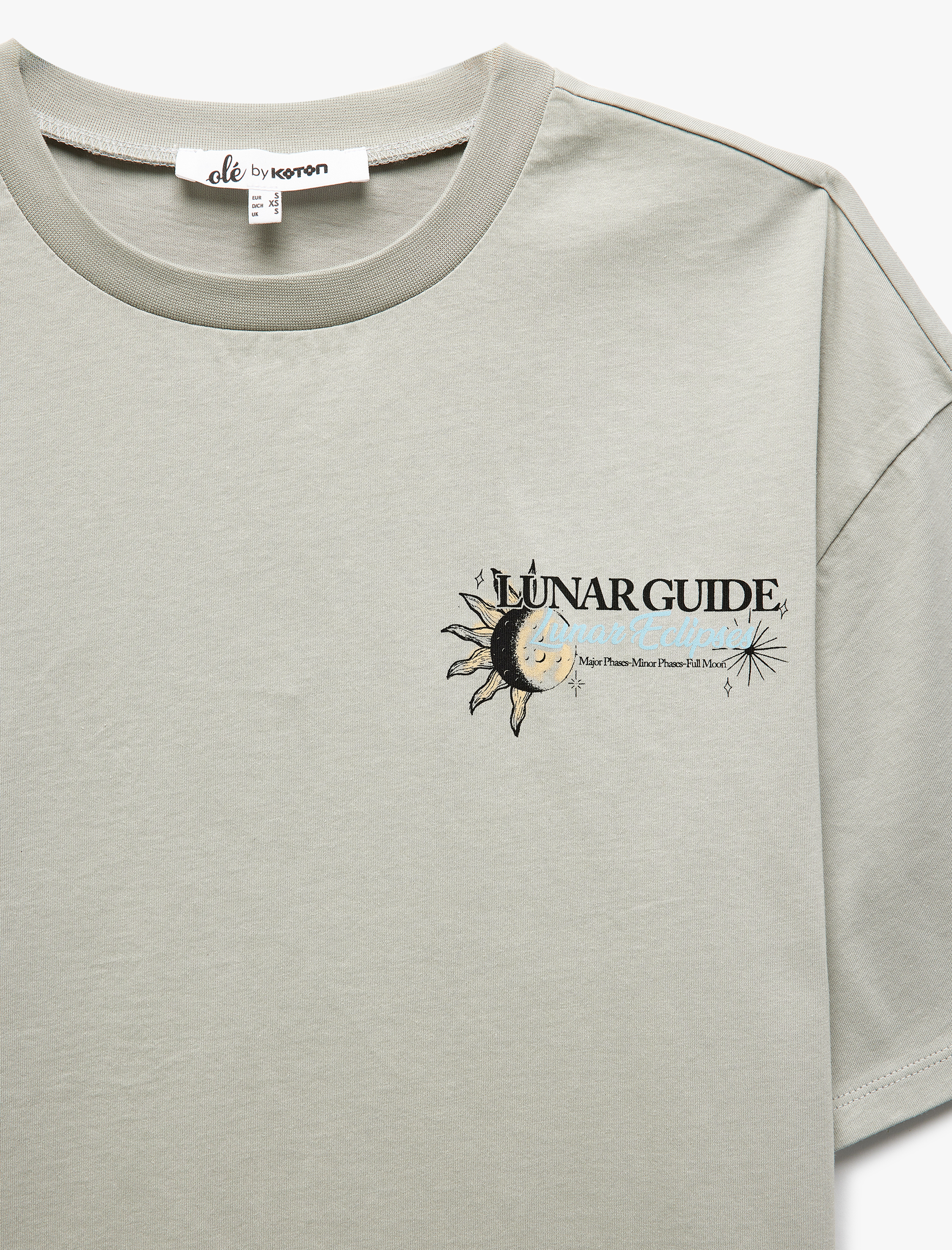   Bisiklet Yaka Arkası Baskılı Kısa Kollu Bisiklet Yaka Tişört