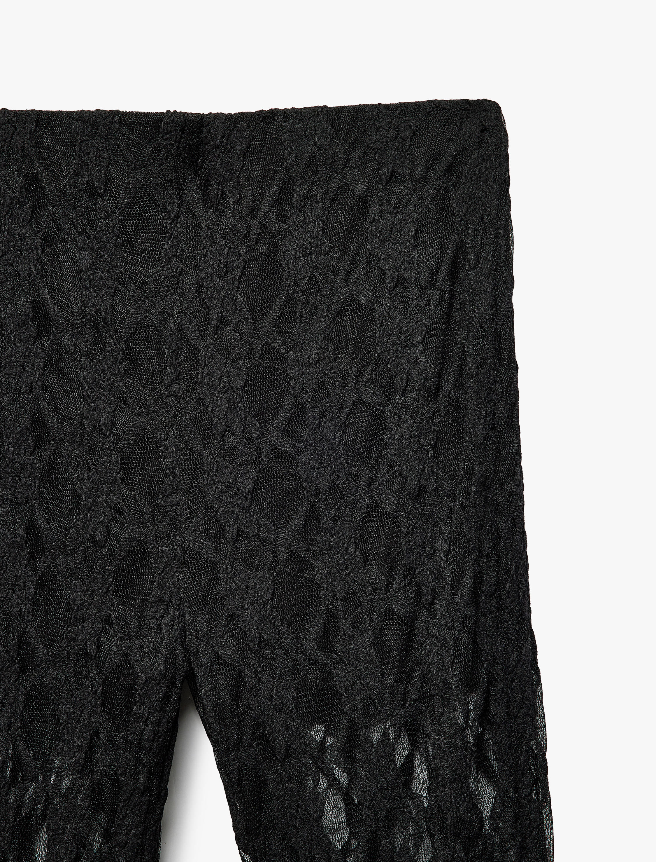   Dantelli Astarlı Slim Fit Uzun İspanyol Paça Pantolon