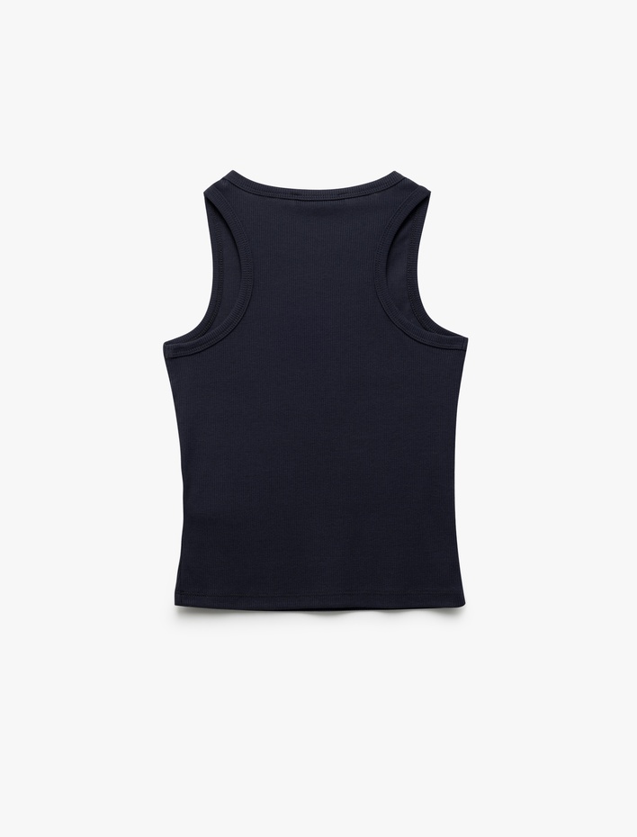  Kolsuz Bisiklet Yaka Viskon Karışımlı Basic Kadın Atlet