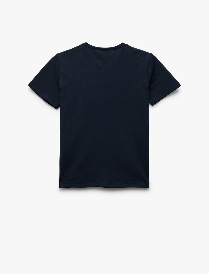 Erkek Çocuk Pamuklu Bisiklet Yaka Kısa Kollu Baskılı Tişört