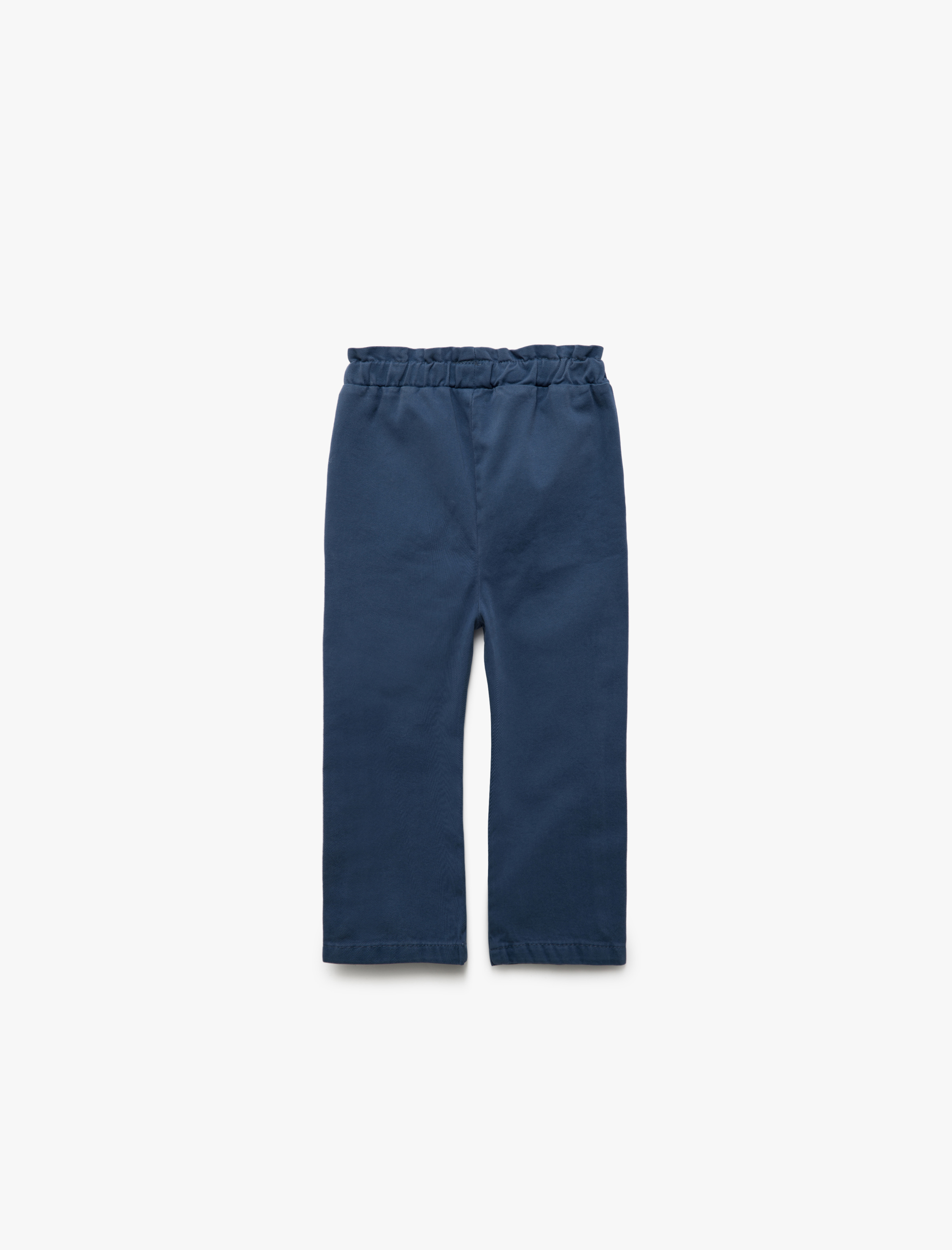  Kız Bebek Beli Lastikli Cep Detaylı Pamuklu Pantolon