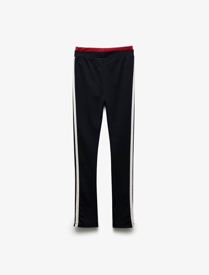 Kız Çocuk Viskon Karışımlı Beli Lastikli Biyeli Tayt