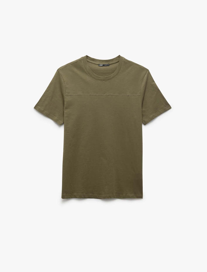  Kısa Kollu Pamuklu Bisiklet Yaka Basic Slim Fit Tişört