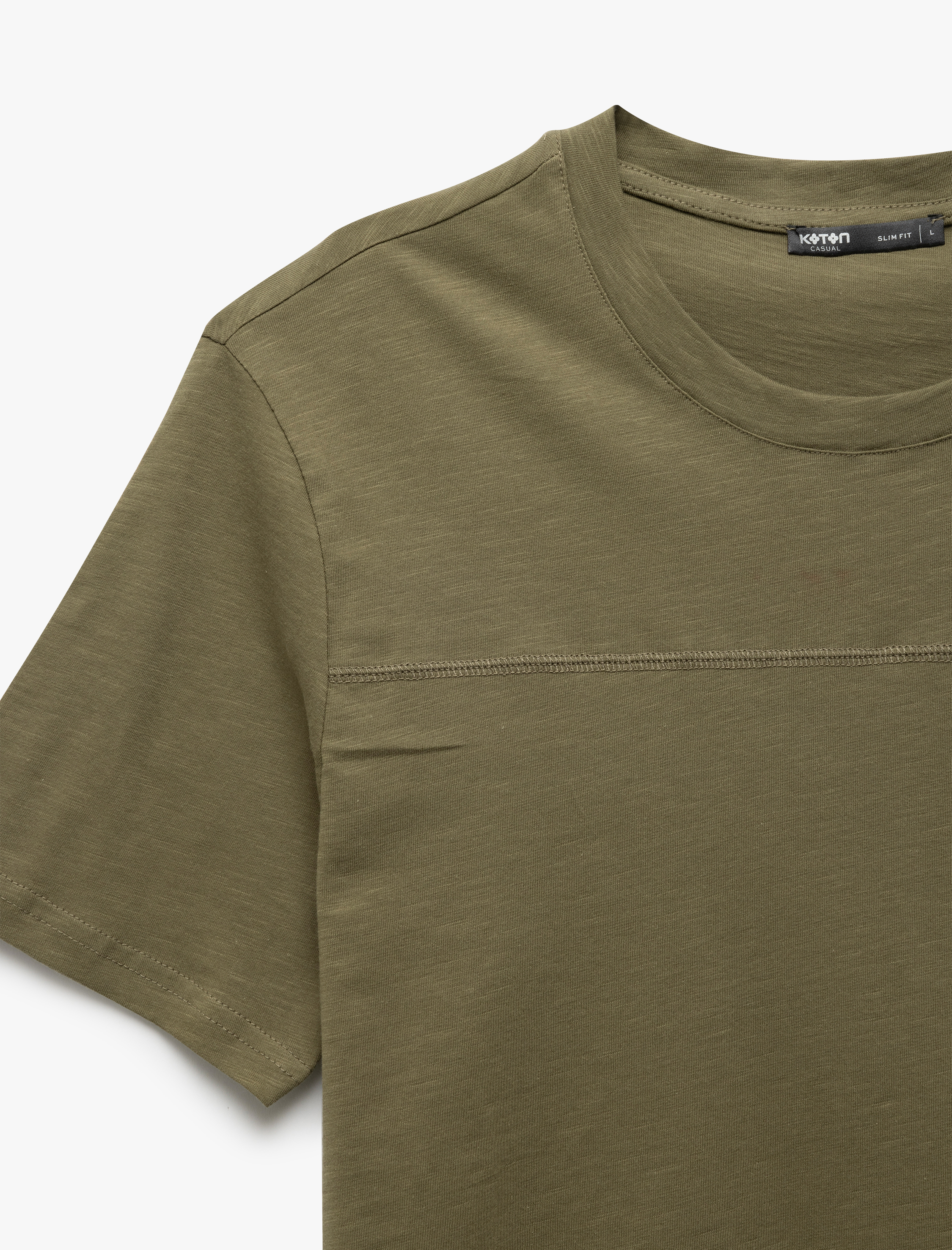   Kısa Kollu Pamuklu Bisiklet Yaka Basic Slim Fit Tişört