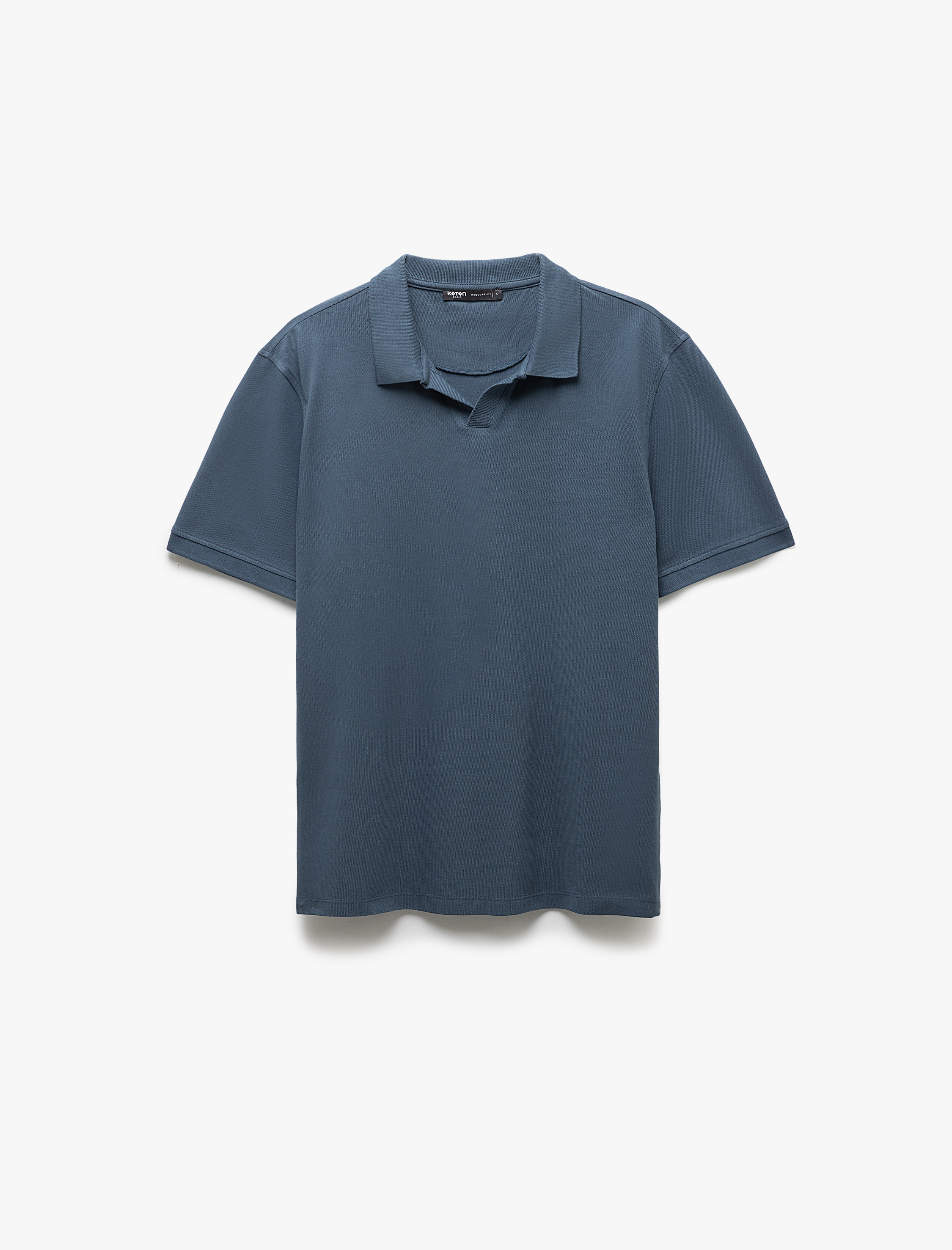   Pamuklu Pike Kumaş Kısa Kollu Regular Fit V Yaka Polo Tişört