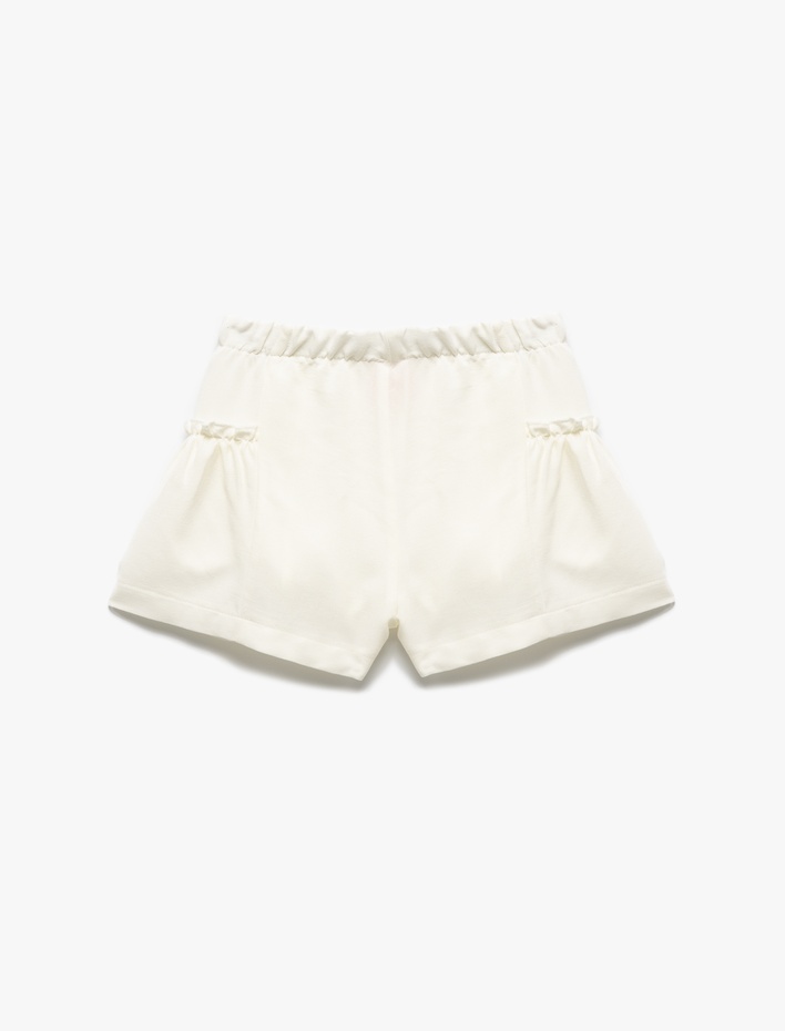 Kız Bebek Fırfır Detaylı Beli Lastikli Viskon Şort Etek