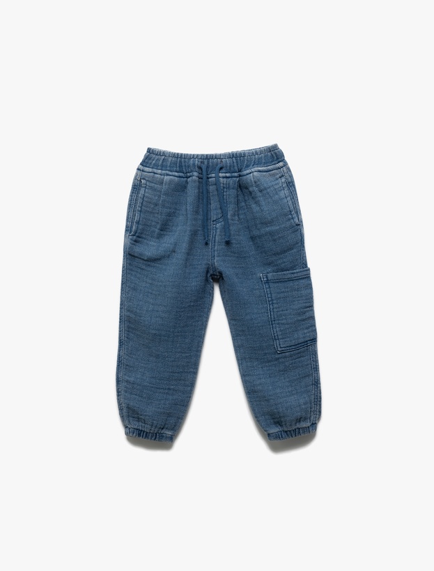 Pamuklu Cep Detaylı Oversize Jogger Pantolon_0
