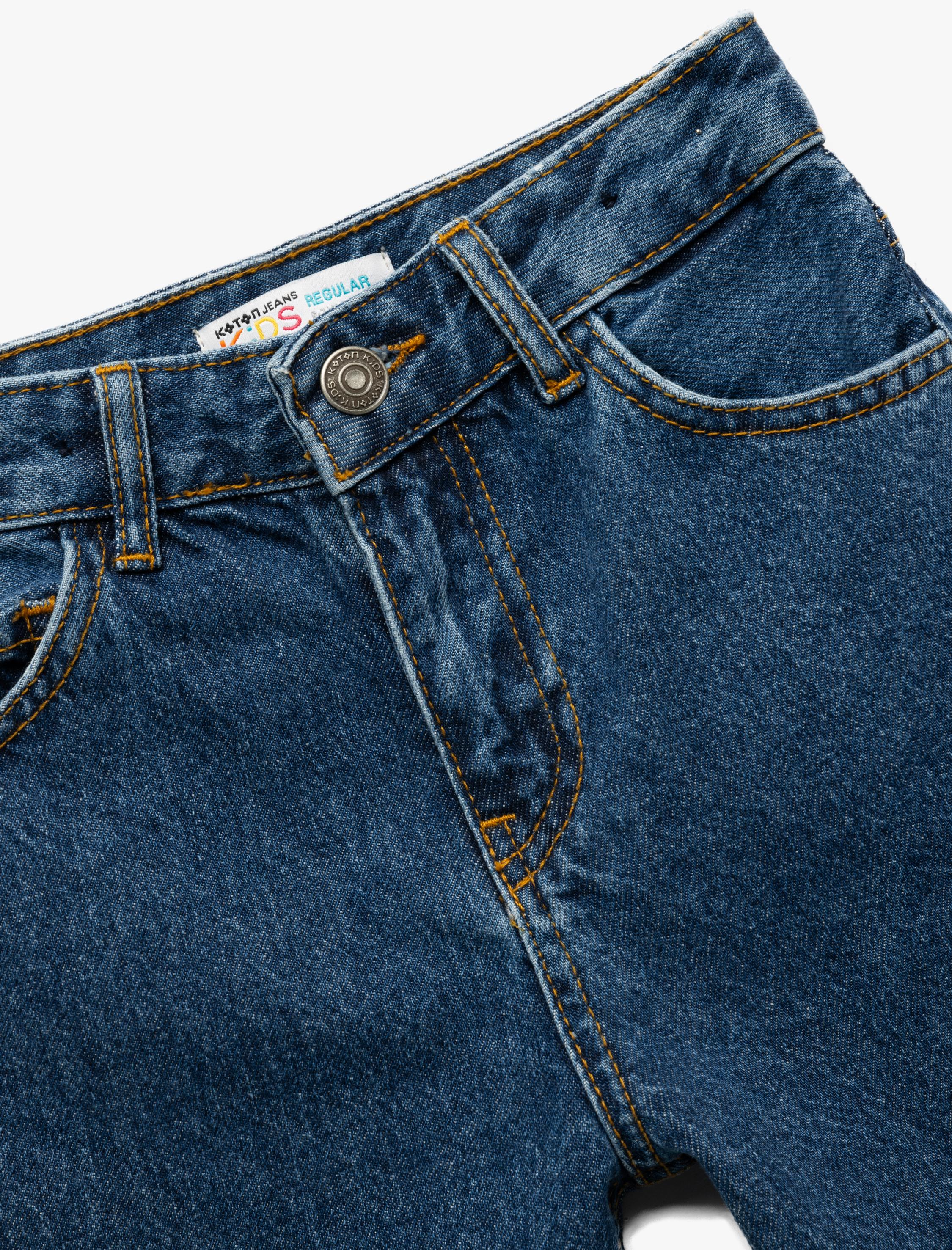  Erkek Çocuk Pamuklu Beli Ayarlanabilir Lastikli Cepli Denim Pantolon