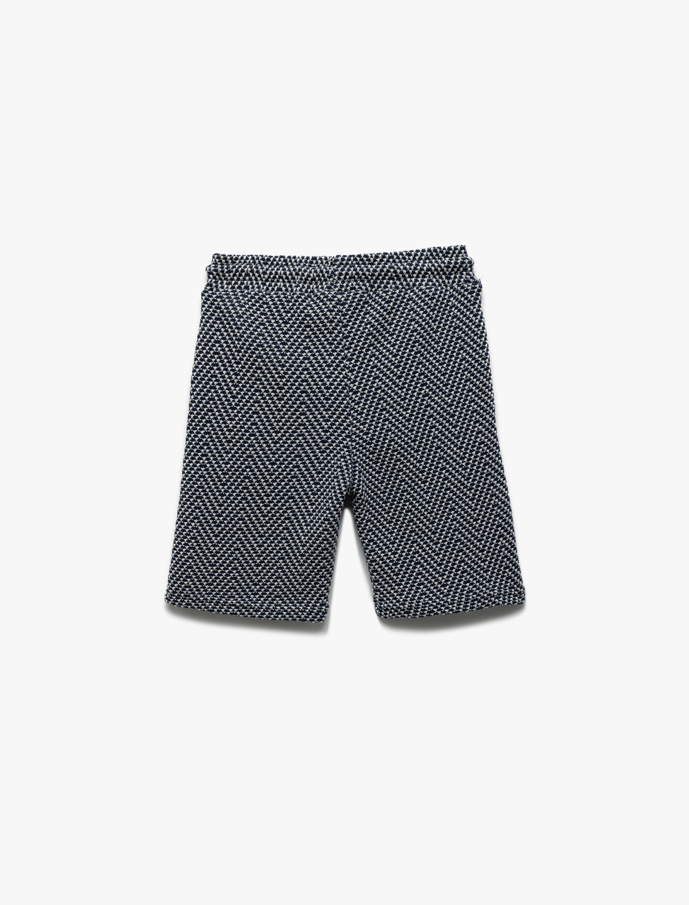  Erkek Çocuk Balıksırtı Desenli Cep Detaylı Beli Bağcıklı Şort