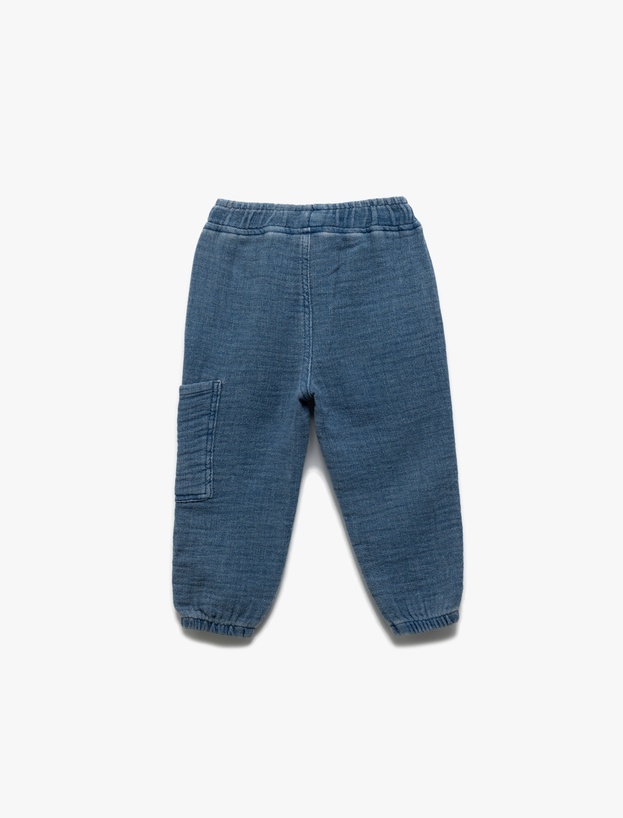 Pamuklu Cep Detaylı Oversize Jogger Pantolon_1