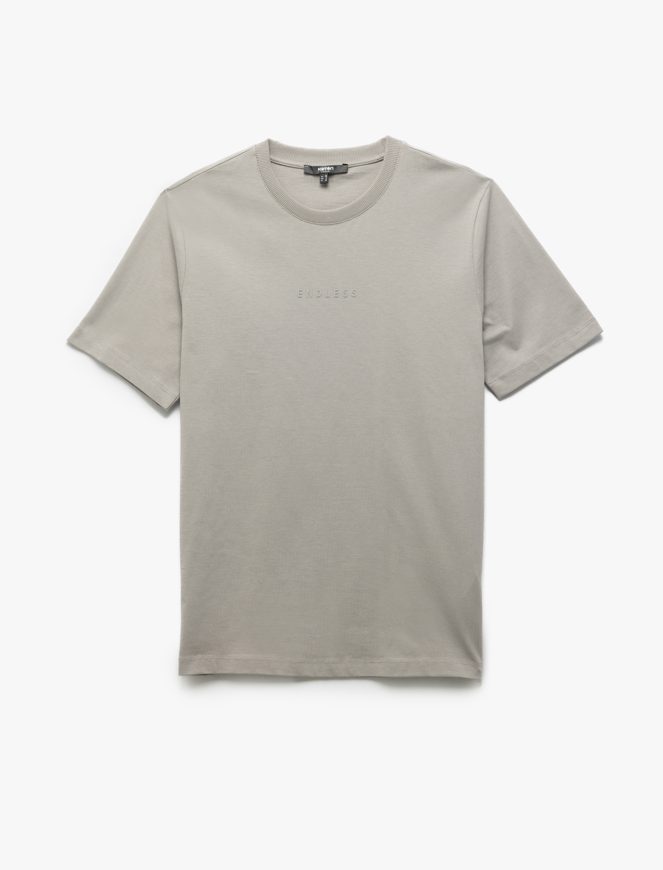   Pamuklu Slogan Baskılı Regular Fit Bisiklet Yaka Kısa Kollu Tişört