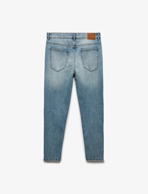 Pamuklu Normal Bel Cepli Loose Fit Jean Pantolon - Steve Jean_4
