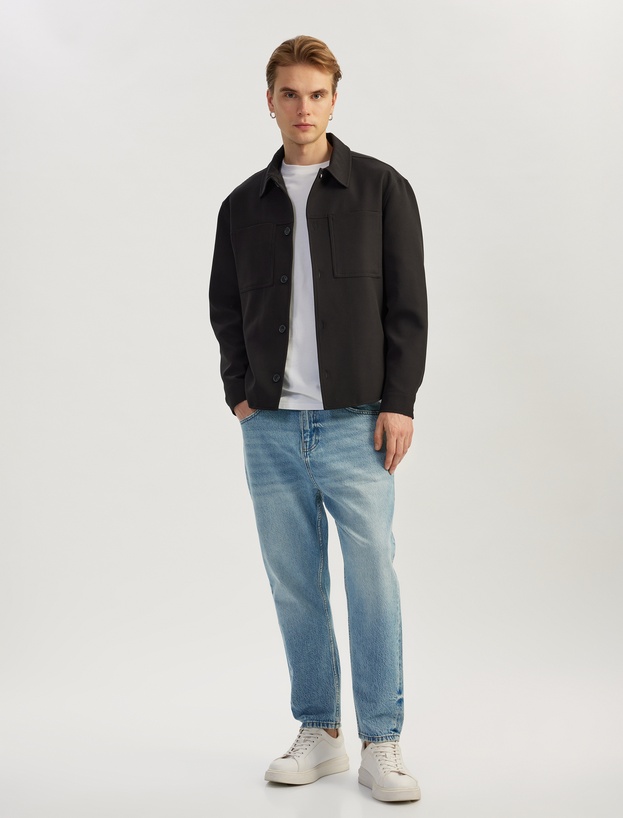 Pamuklu Normal Bel Cepli Loose Fit Jean Pantolon - Steve Jean_1
