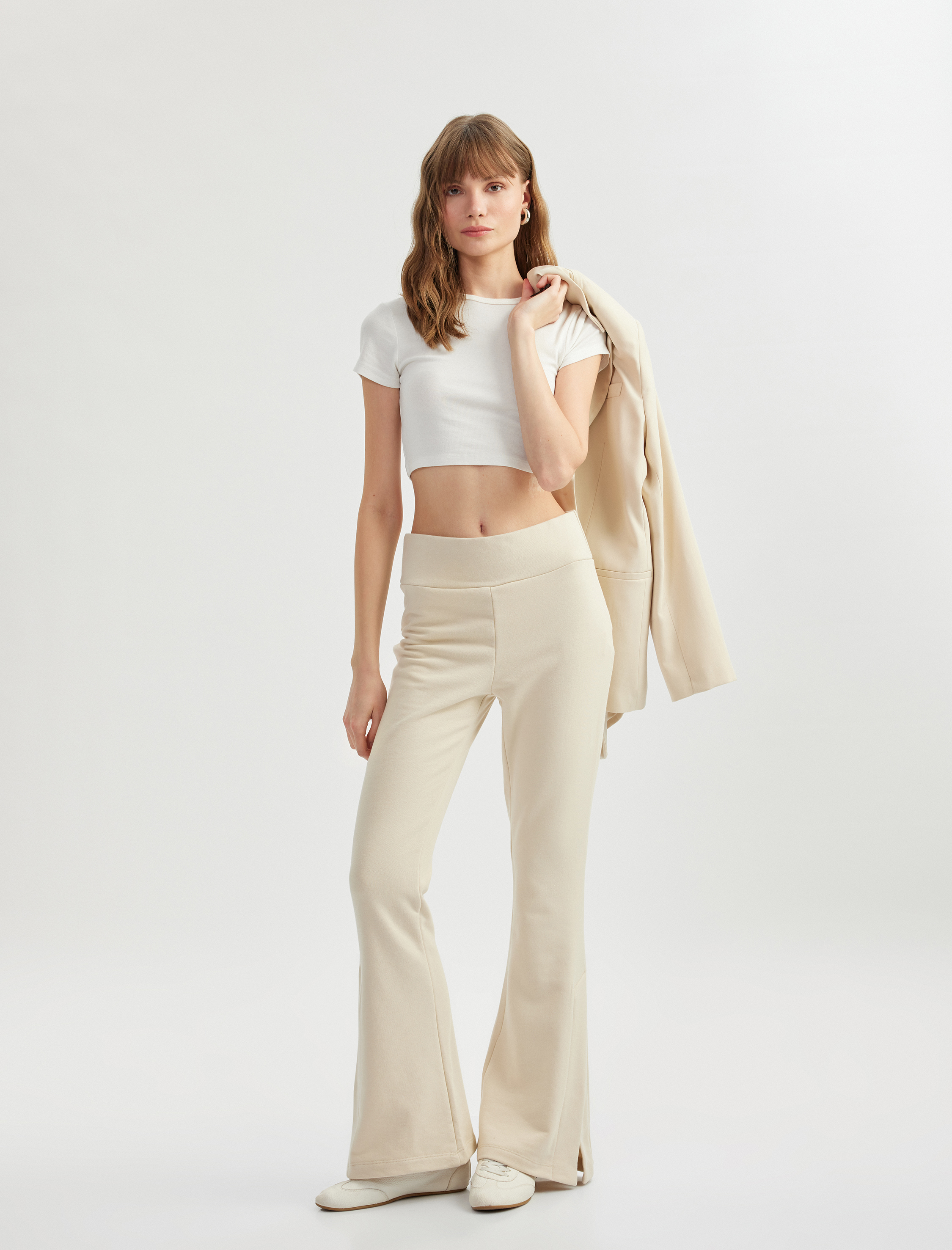 Slim Fit Üç İplik İspanyol Paça Eşofman Altı