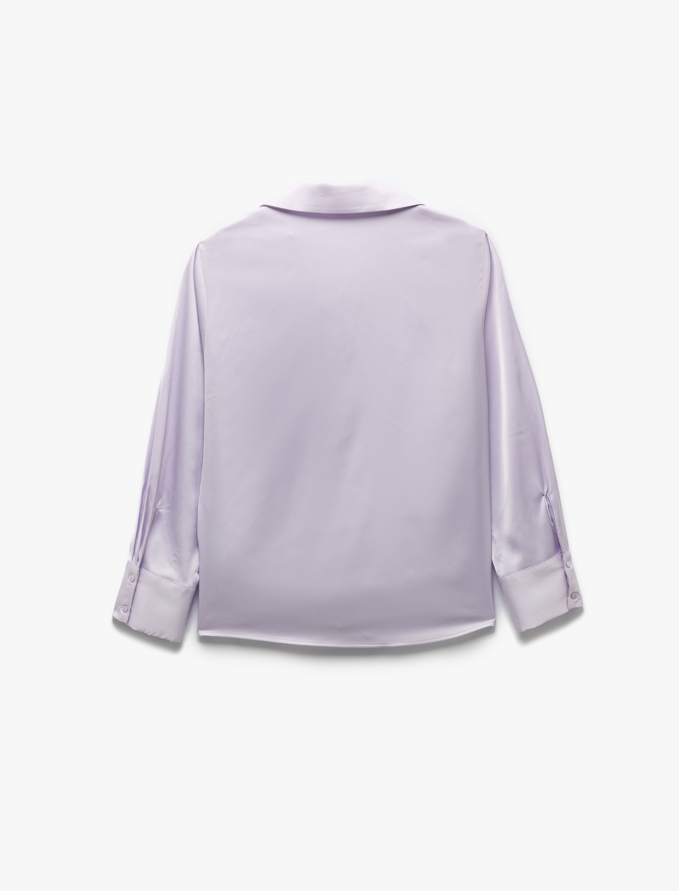   Rahat Kalıp Klasik Yaka Uzun Kollu Saten Gömlek