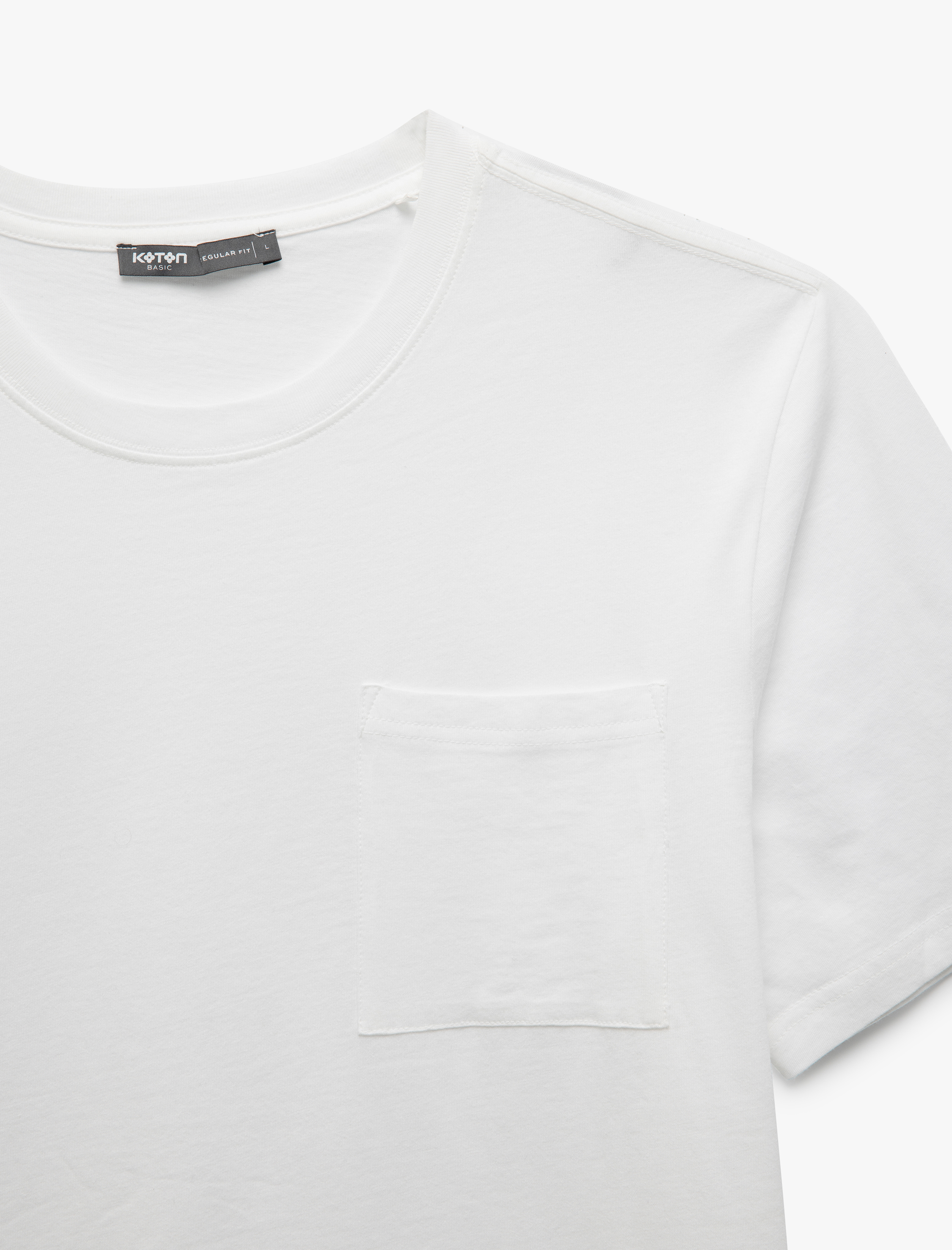   Bisiklet Yaka Cepli Regular Fit Pamuklu Kısa Kollu Erkek Basic Tişört