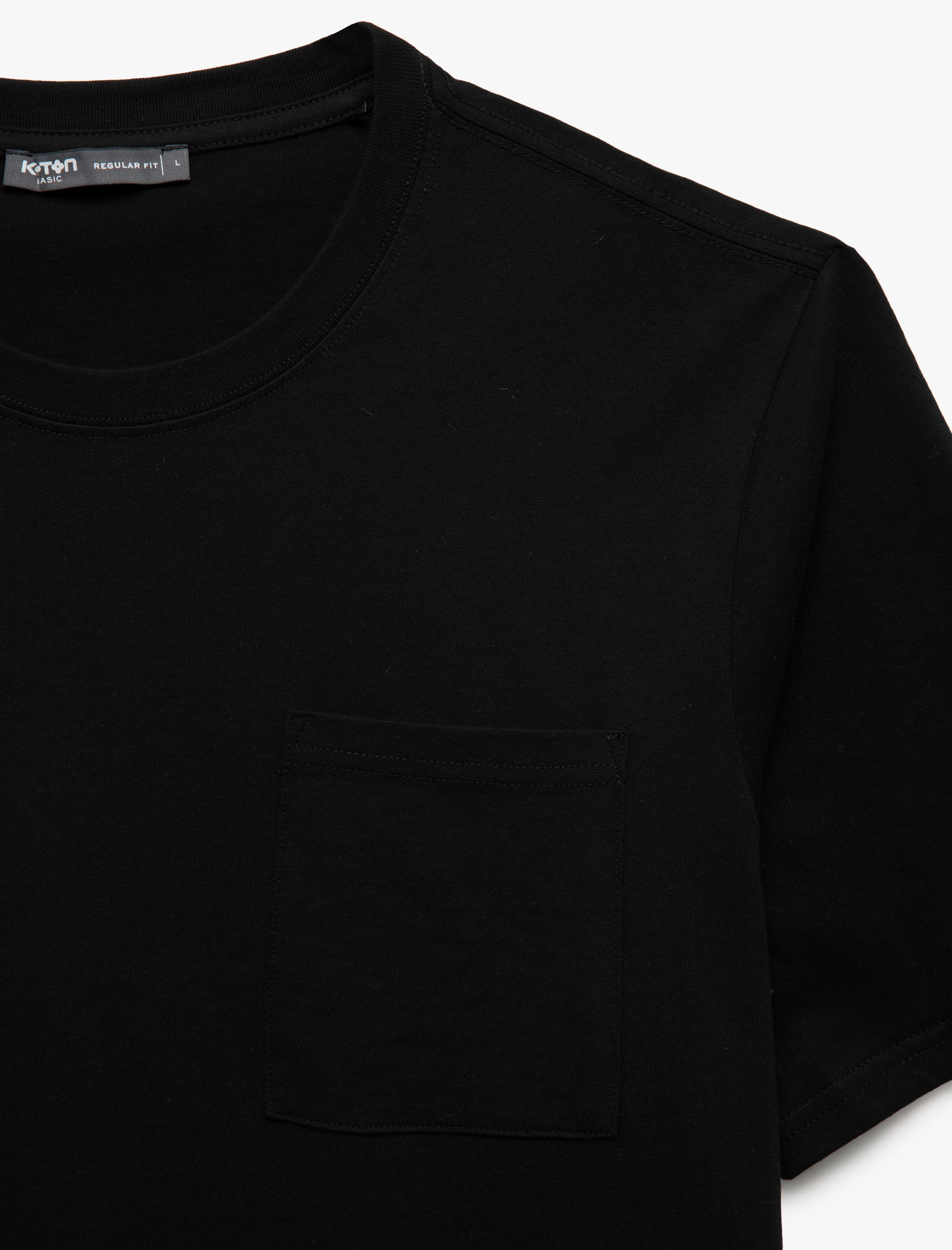   Bisiklet Yaka Cepli Regular Fit Pamuklu Kısa Kollu Erkek Basic Tişört