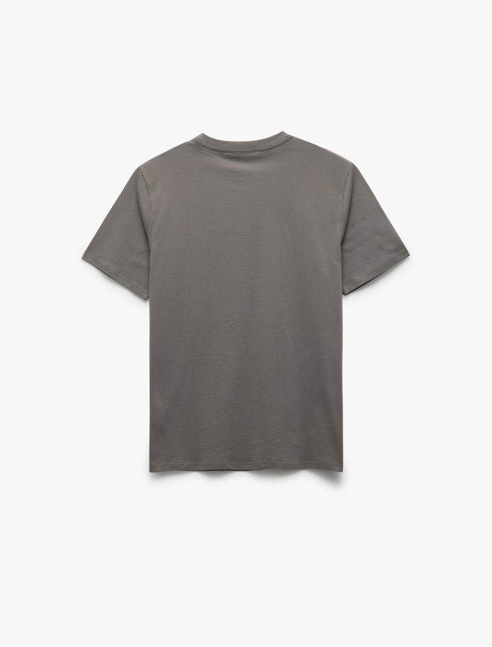  Bisiklet Yaka Cepli Regular Fit Pamuklu Kısa Kollu Erkek Basic Tişört