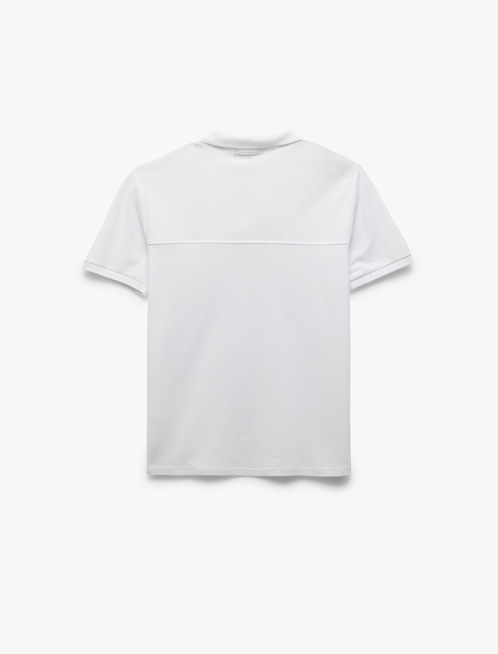 Pamuklu Slim Fit Pike Kumaş Polo Yaka Kısa Kollu Tişört