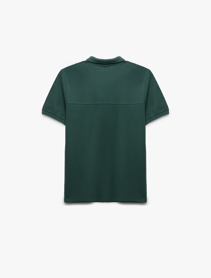  Pamuklu Slim Fit Pike Kumaş Polo Yaka Kısa Kollu Tişört