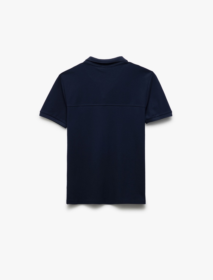  Pamuklu Slim Fit Pike Kumaş Polo Yaka Kısa Kollu Tişört