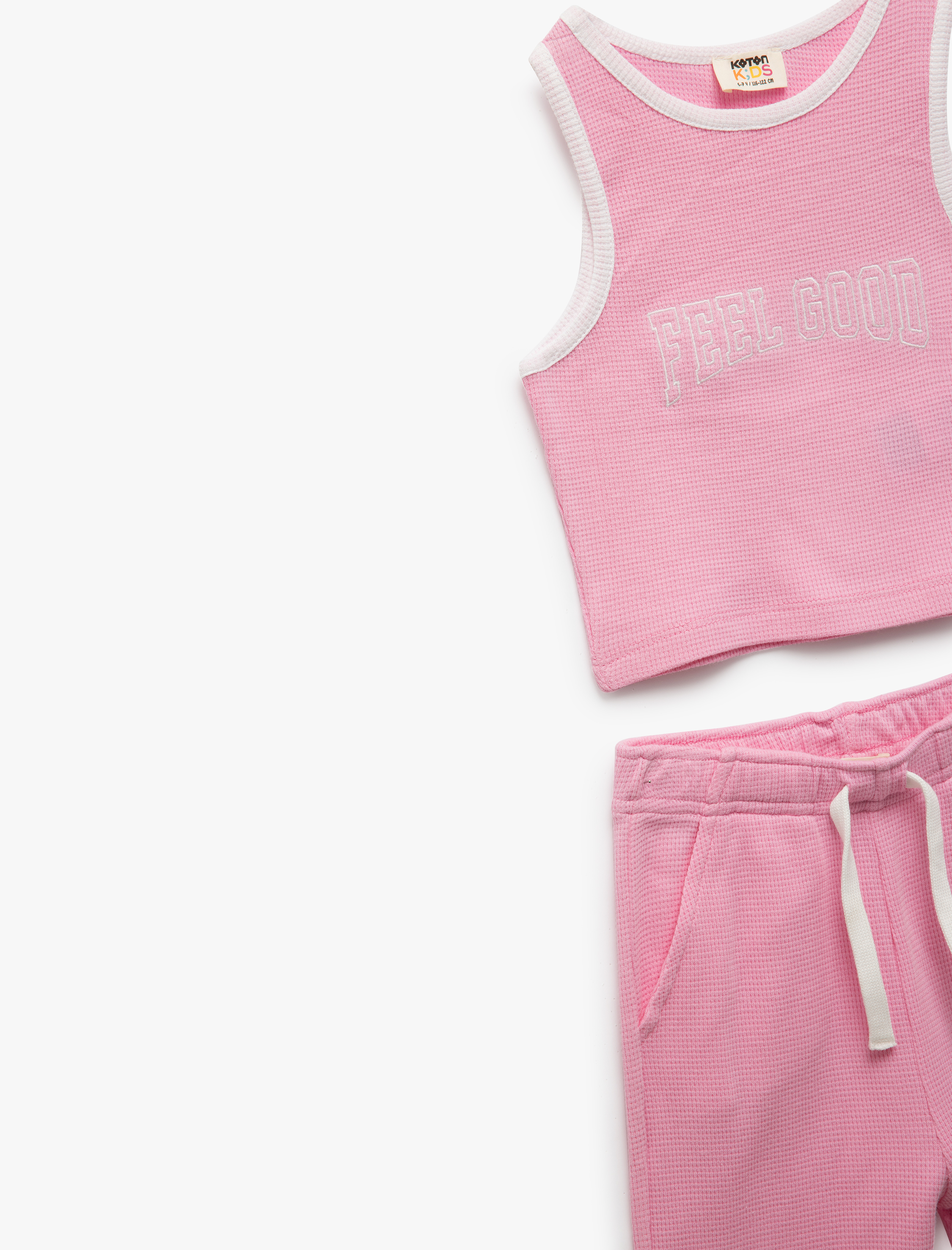  Kız Çocuk Pamuklu Bisiklet Yaka Askılı Atlet ve Eşofman Altı 2'li Set