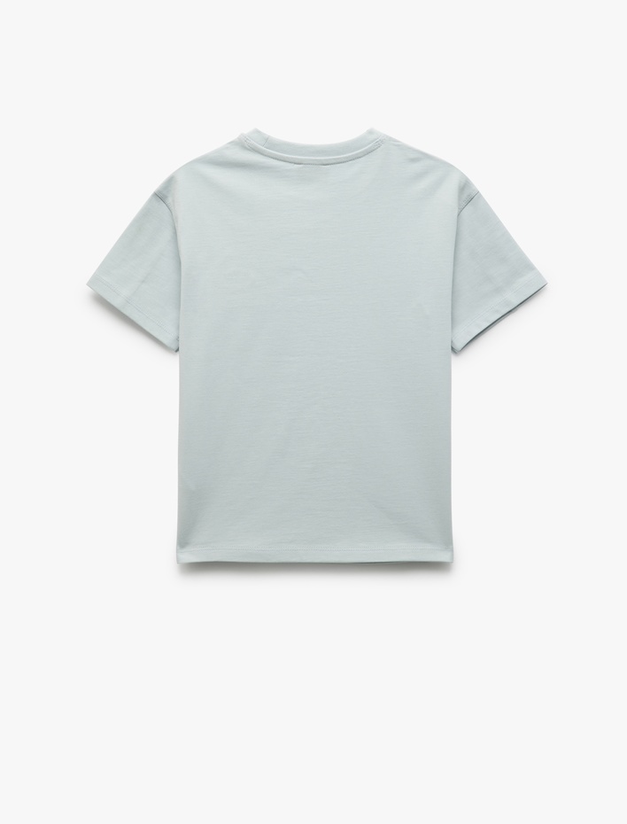 Erkek Çocuk Pamuklu Bisiklet Yaka Kısa Kollu Oversize Tişört