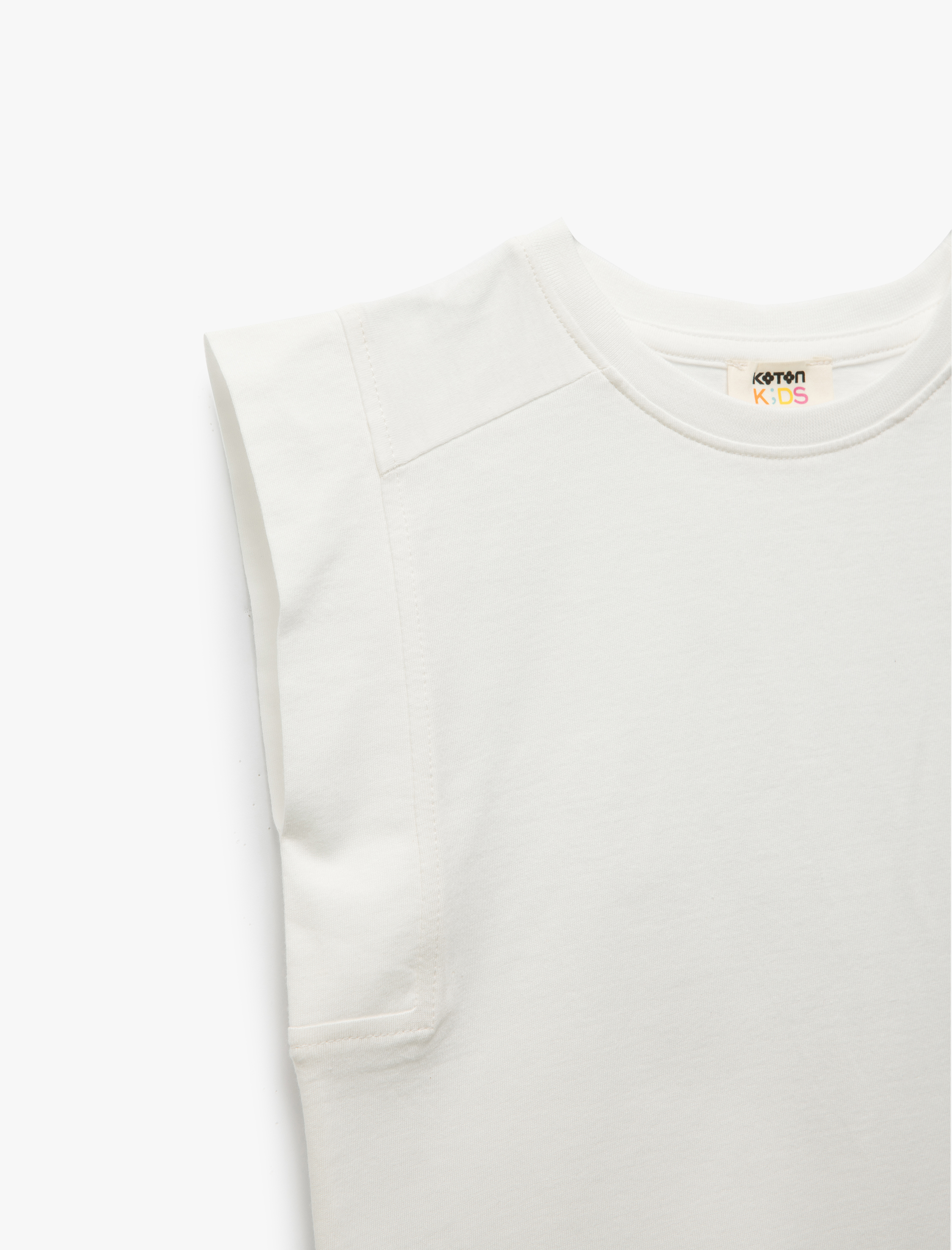  Kız Çocuk Pamuklu Kolsuz Bisiklet Yaka Basic Tişört