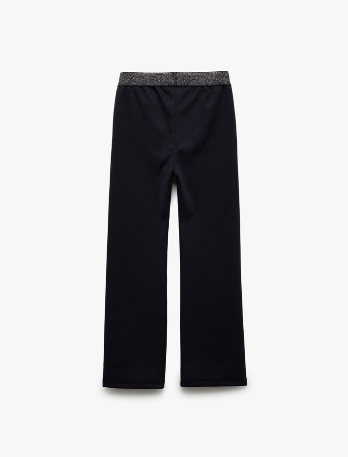 Kız Çocuk Viskon Karışımlı Parlak Detaylı Tayt