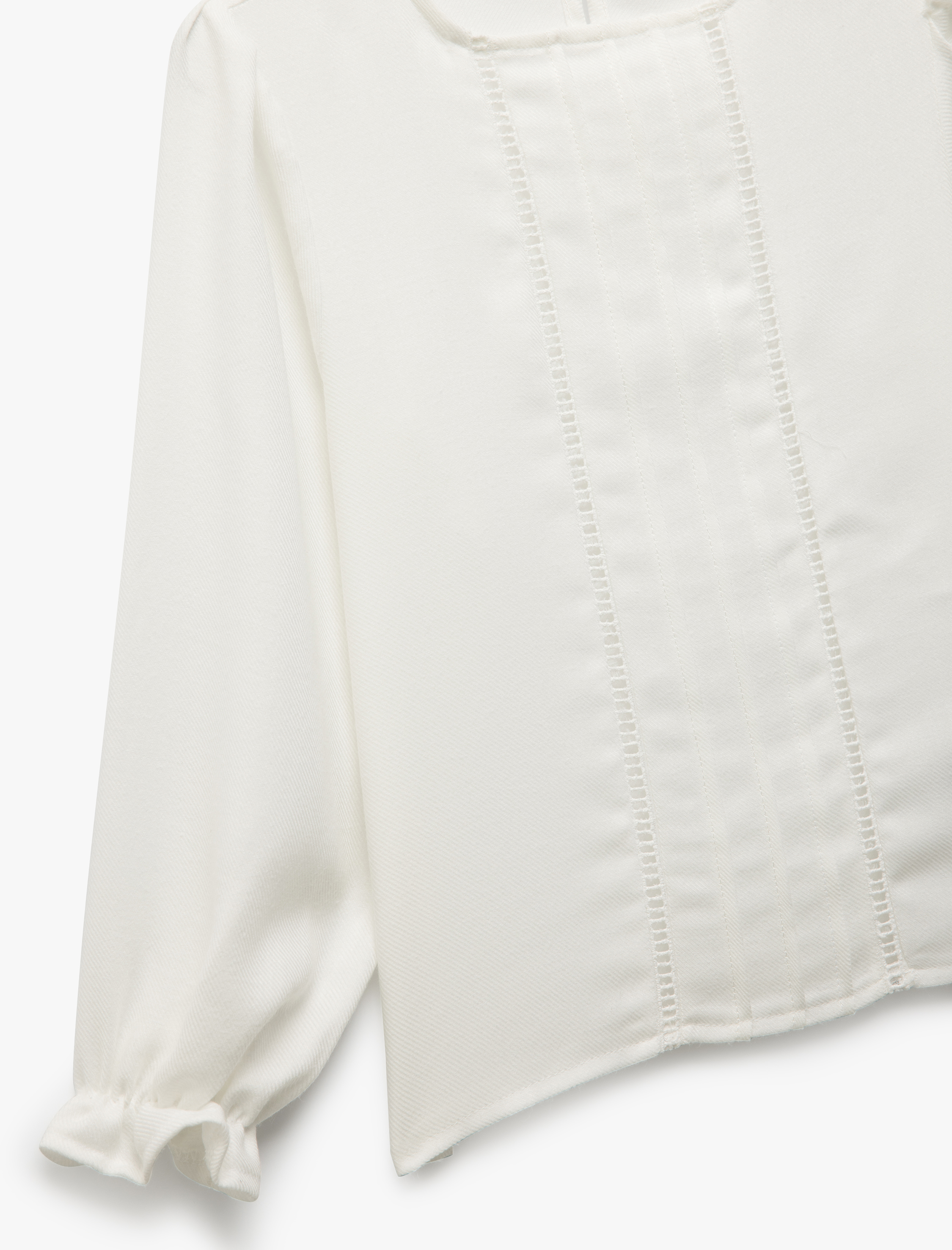  Kız Çocuk Bisiklet Yaka Uzun Kollu Viskon Bluz