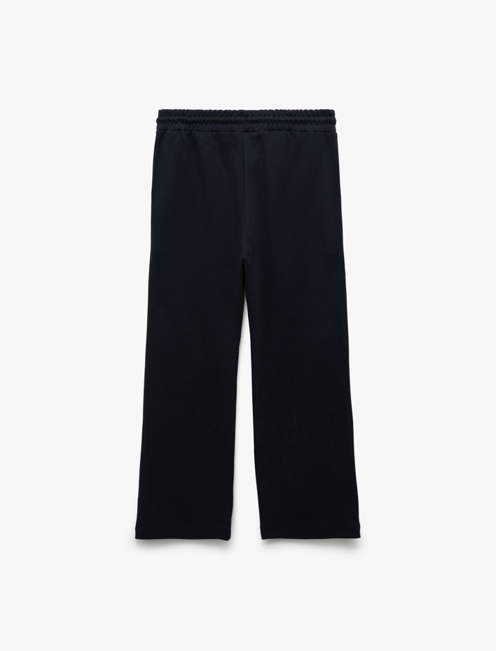  Cep Detaylı Pamuk Karışımlı Biyeli Beli Bağcıklı Eşofman Altı