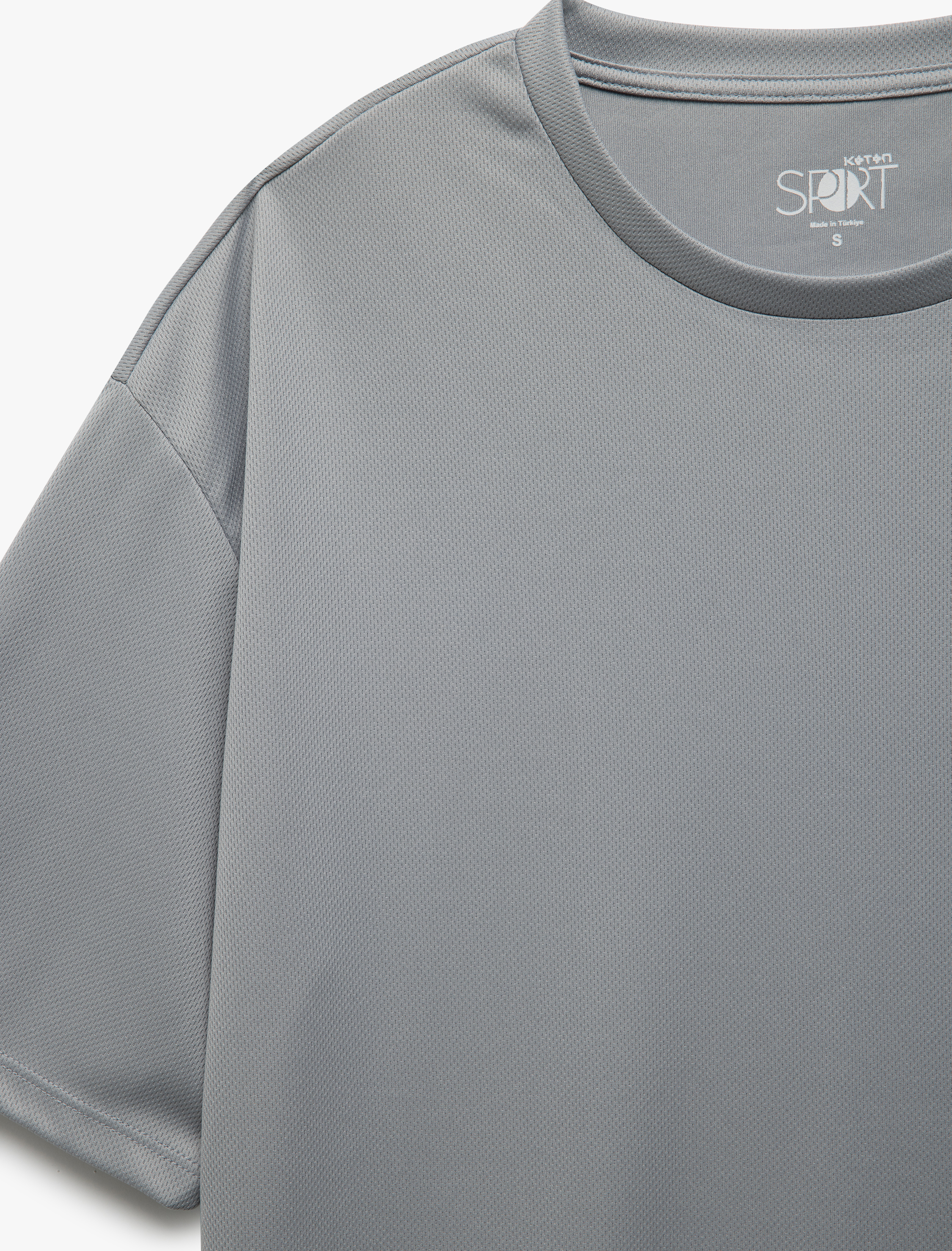   Arkası Baskılı Bol Kalıp Kısa Kollu Bisiklet Yaka Spor Tişört