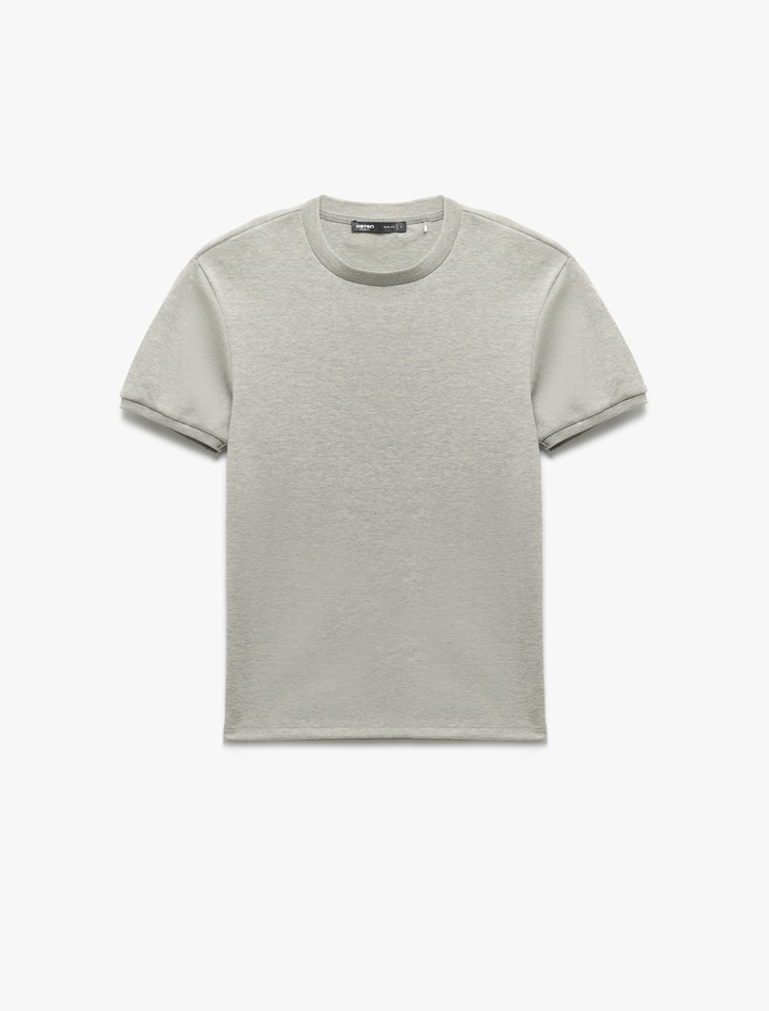  Bisiklet Yaka Kısa Kollu Erkek Slim Fit Tişört