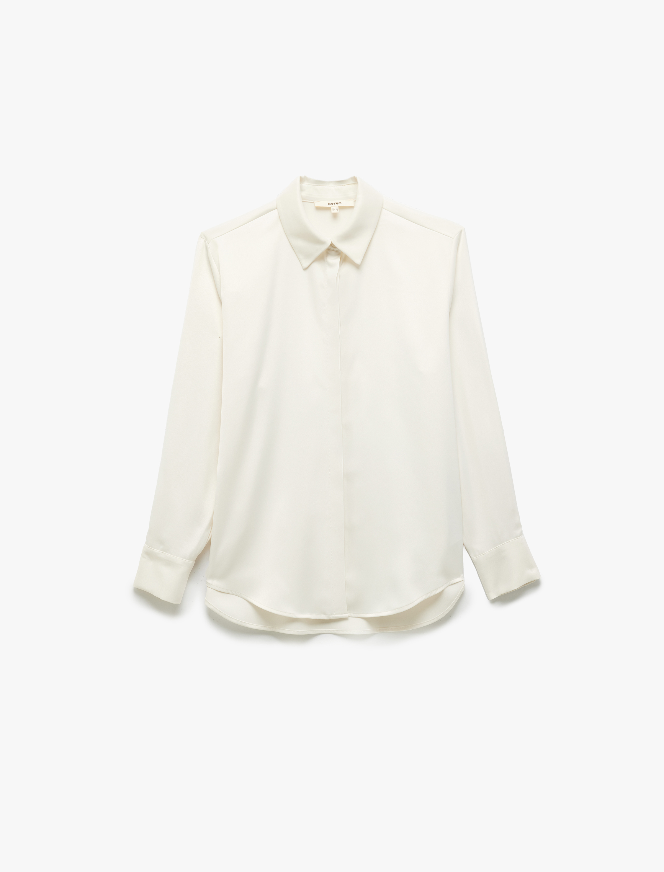   Regular Fit Klasik Yaka Uzun Kollu Saten Gömlek