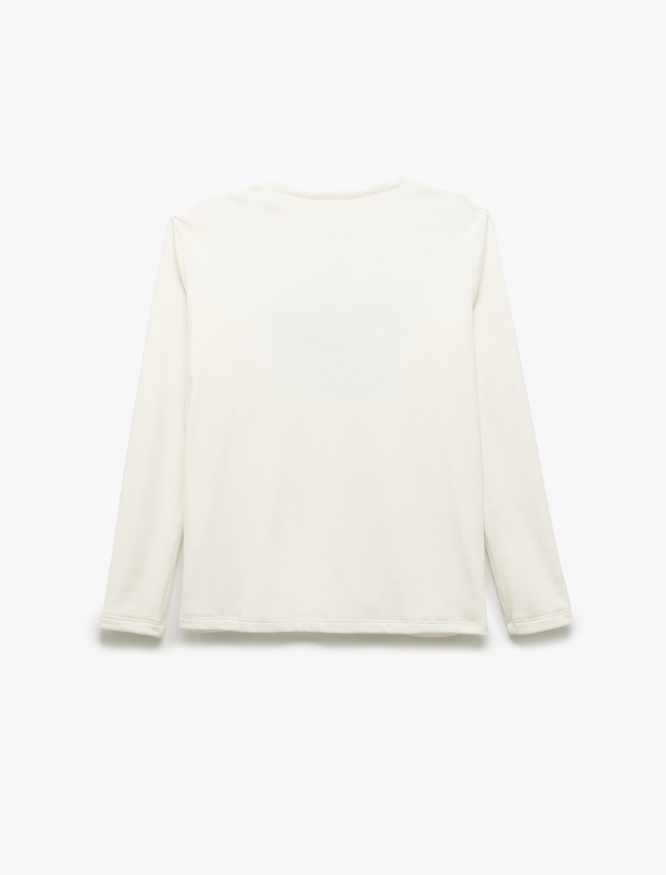   Uzun Kollu Baskılı Polar Kadife Pijama Takımı