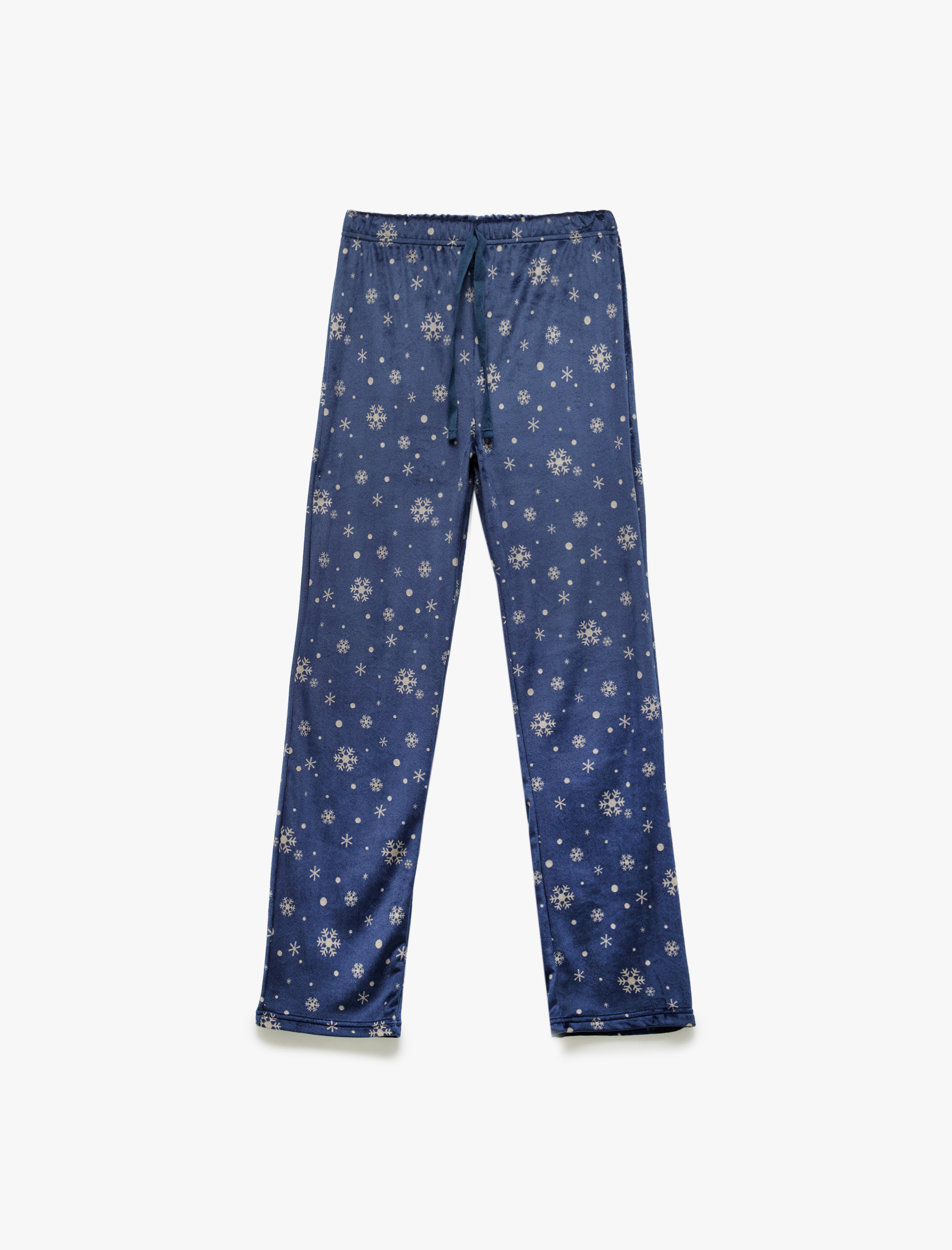   Uzun Kollu Baskılı Polar Kadife Pijama Takımı