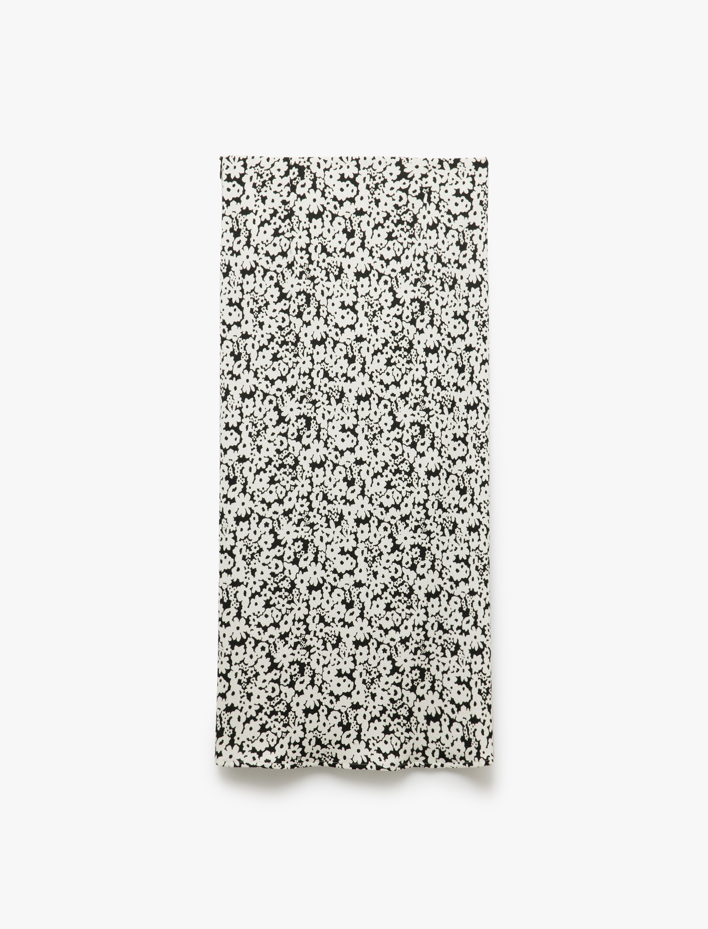   Yüksek Bel Drapeli Yırtmaç Detaylı Çiçekli Midi Etek Bürümcük