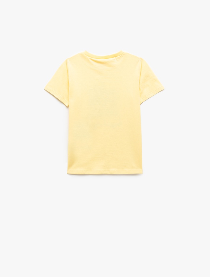 Erkek Bebek Pamuklu Baskılı Kısa Kollu Bisiklet Yaka Tişört