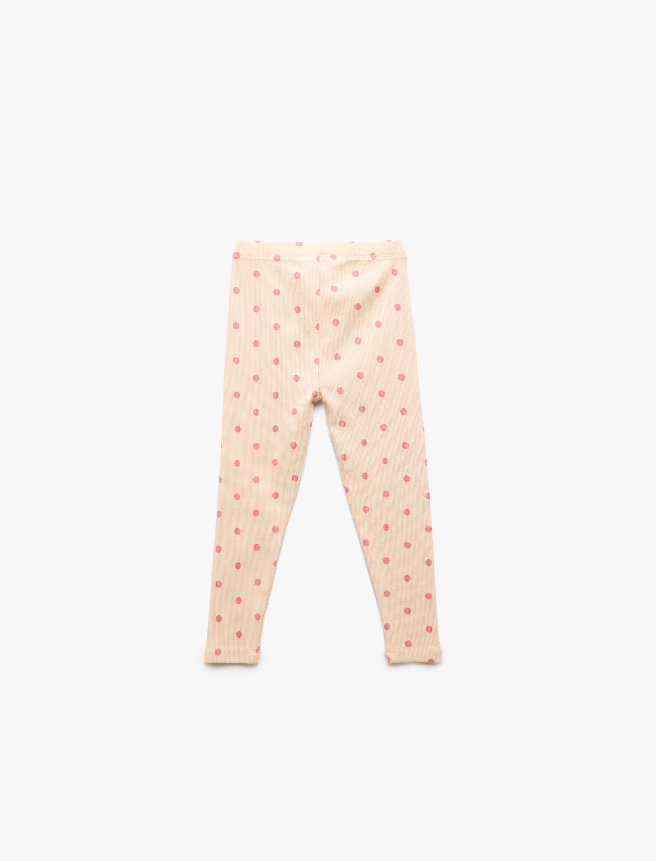  Kız Bebek Pamuklu Puantiyeli Beli Lastikli Basic Tayt