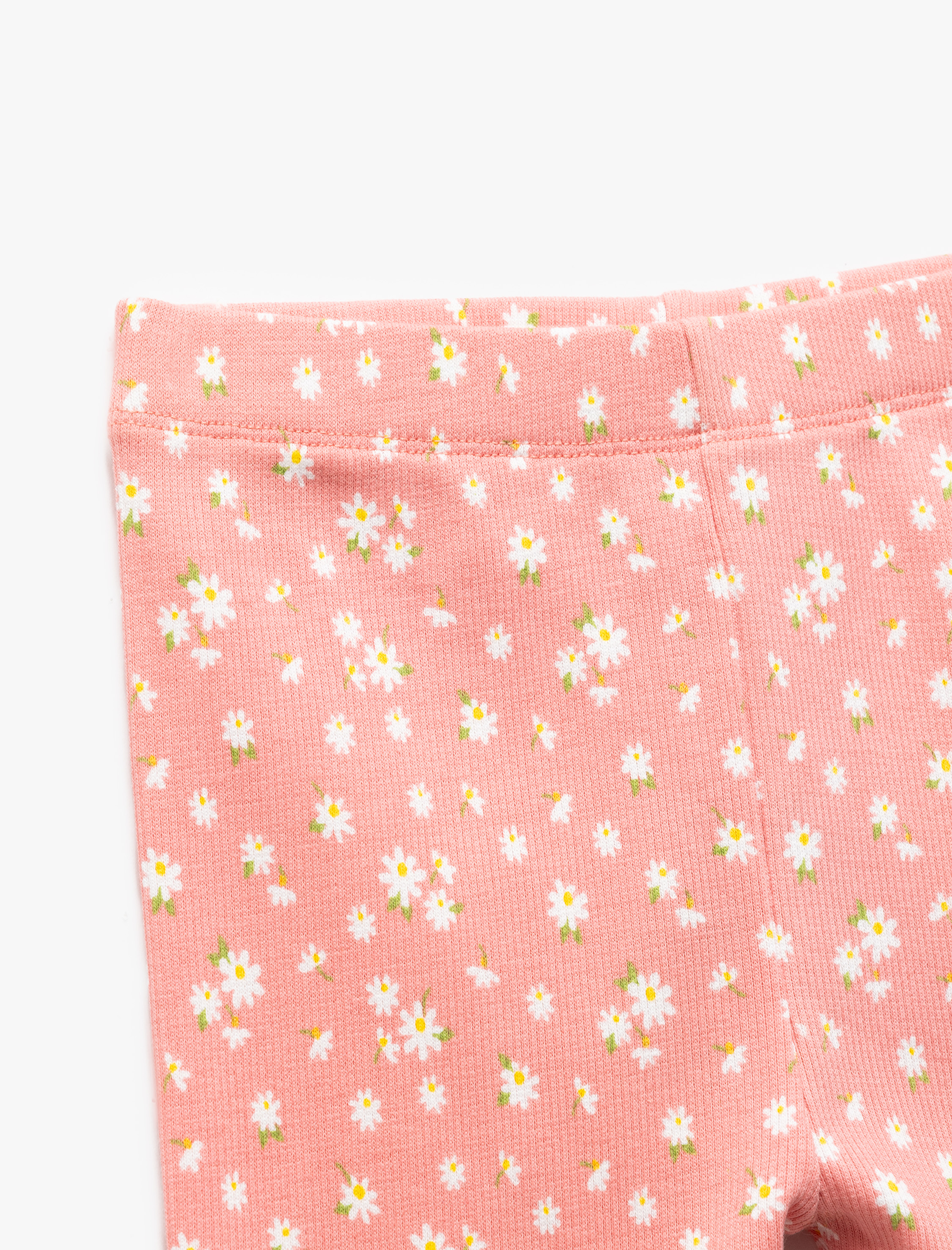  Kız Bebek Pamuklu Çiçek Desenli Beli Lastikli Uzun Tayt