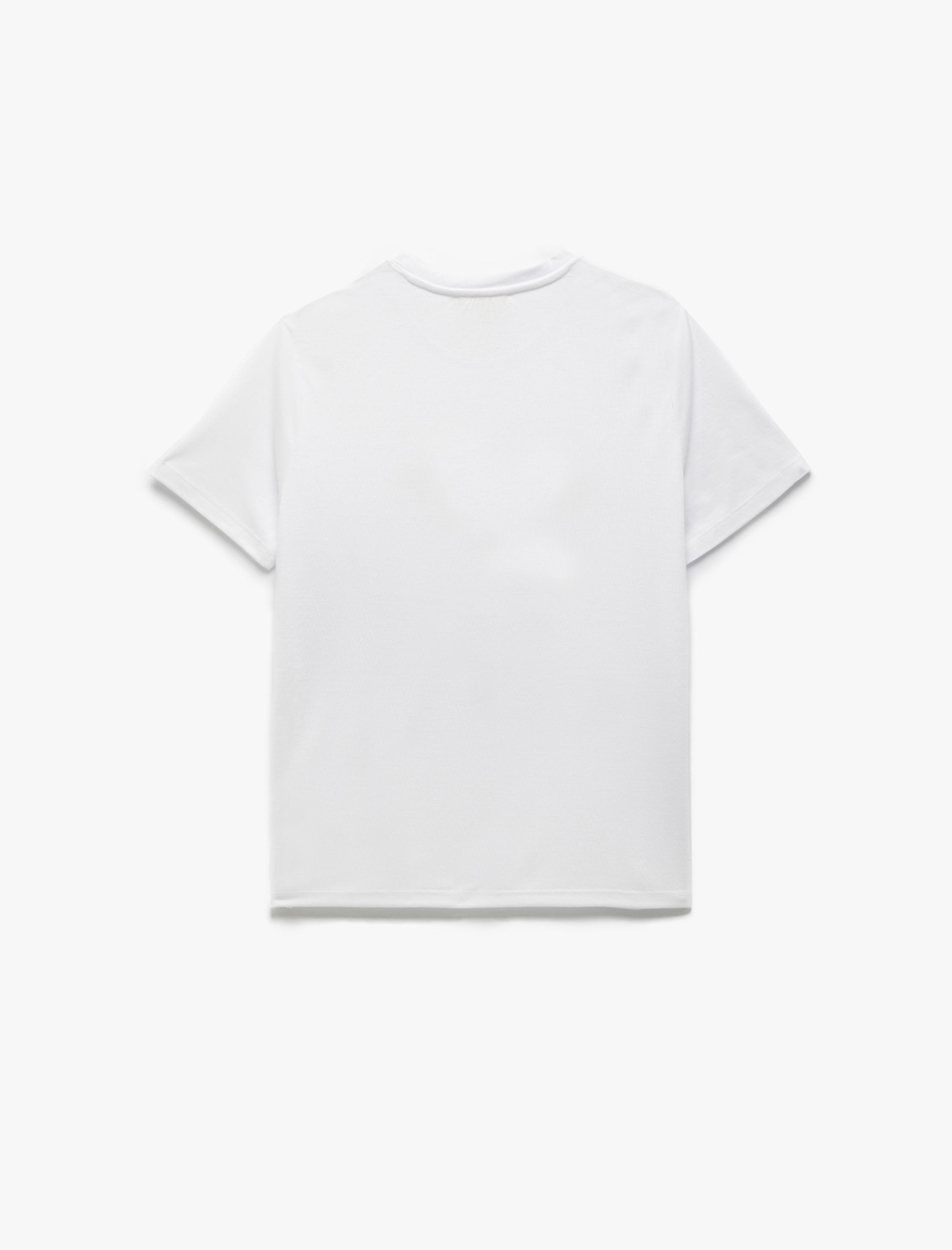   Kısa Kollu Bisiklet Yaka Çiçek Baskılı Kadın Tişört