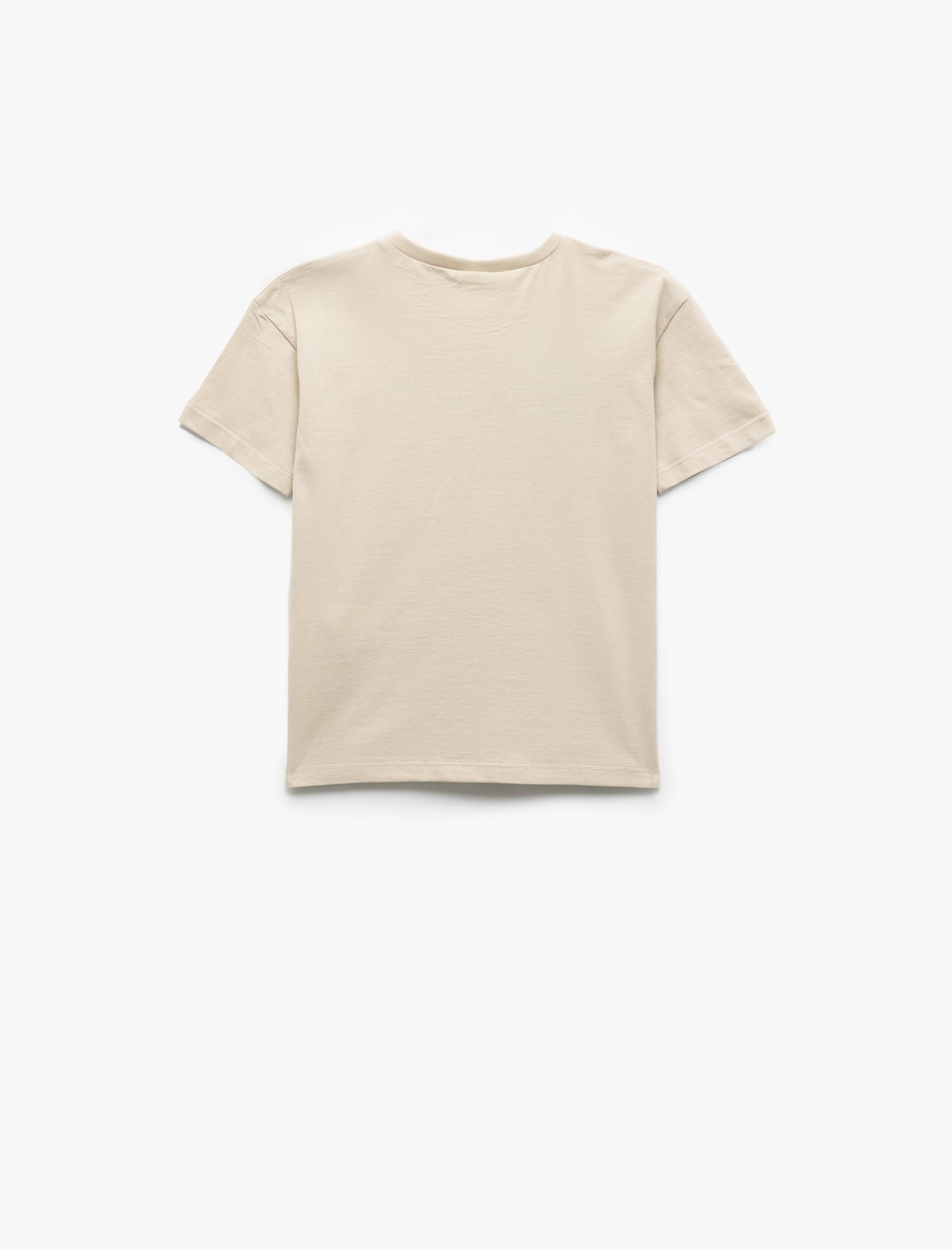  Erkek Bebek Dinozor Baskılı Kısa Kollu Bisiklet Yaka Pamuklu Tişört