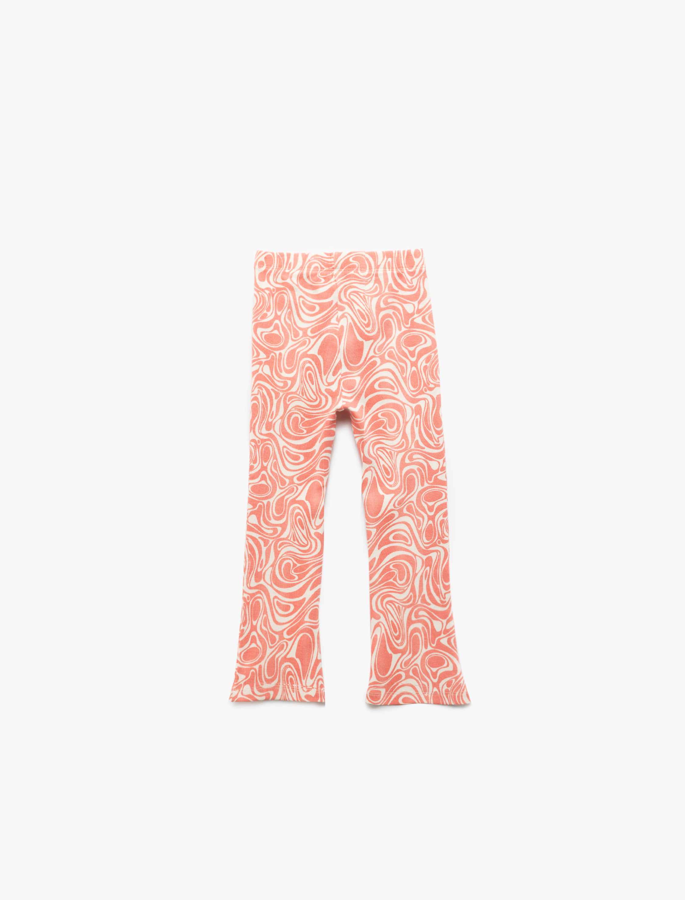  Kız Bebek Pamuklu Beli Lastikli Desenli İspanyol Paça Tayt