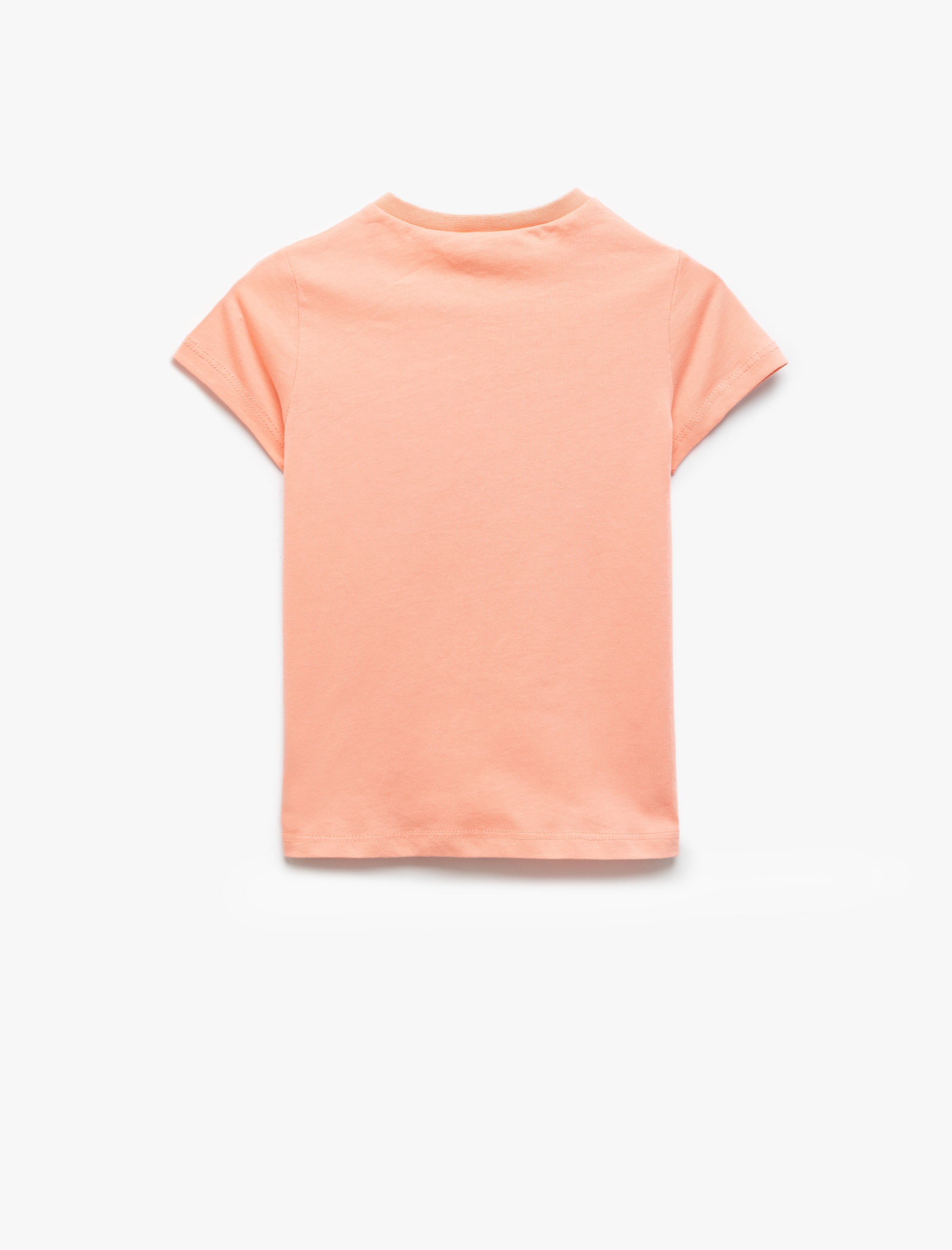  Kız Çocuk Çilek Baskılı Pamuklu Bisiklet Yaka Kısa Kollu Tişört