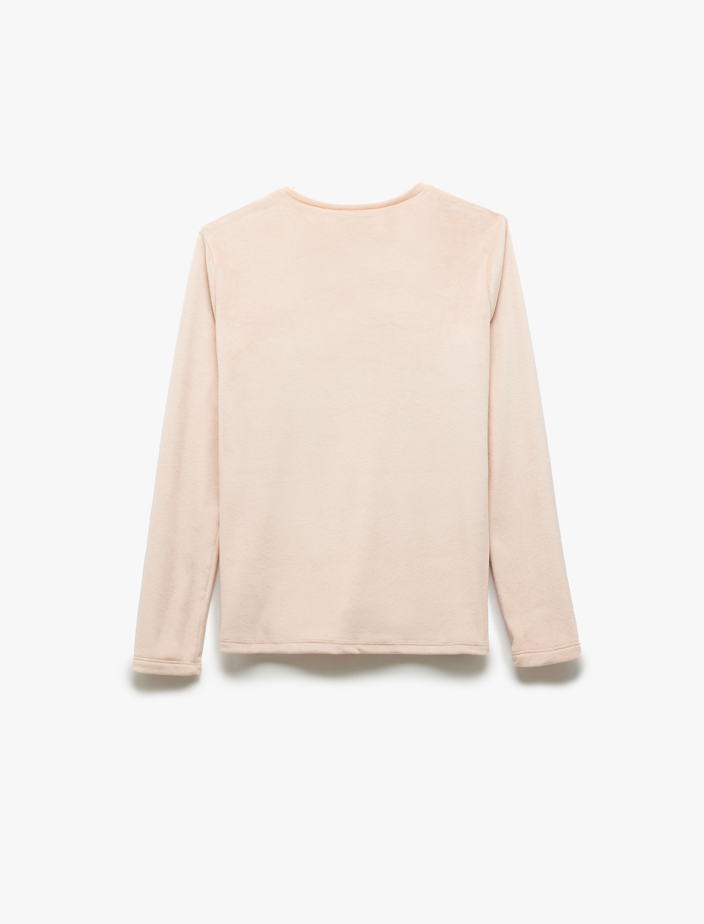   Uzun Kollu Baskılı Polar Kadife Pijama Takımı