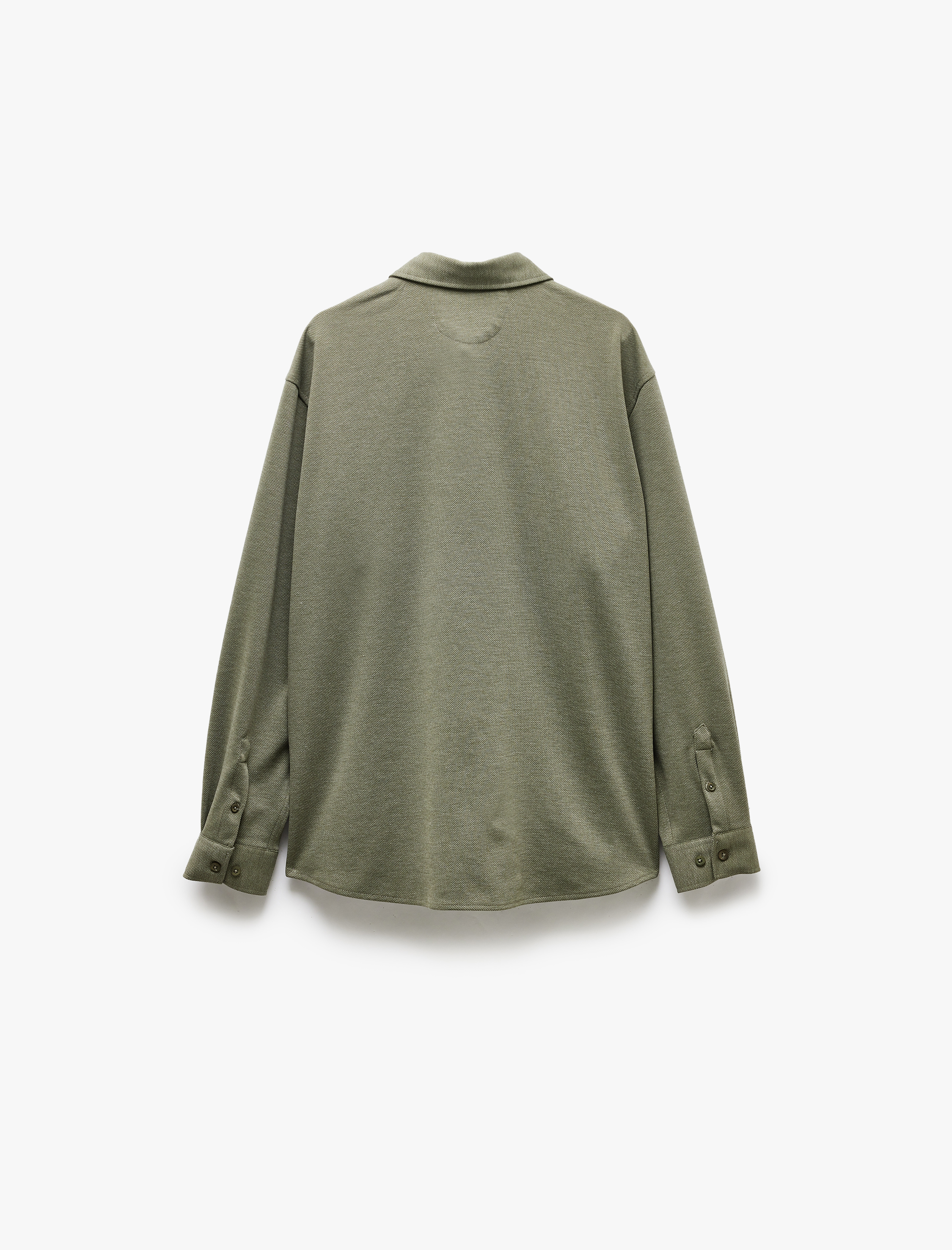   Pamuklu Düğmeli Regular Fit Pike Kumaş Uzun Kollu Gömlek