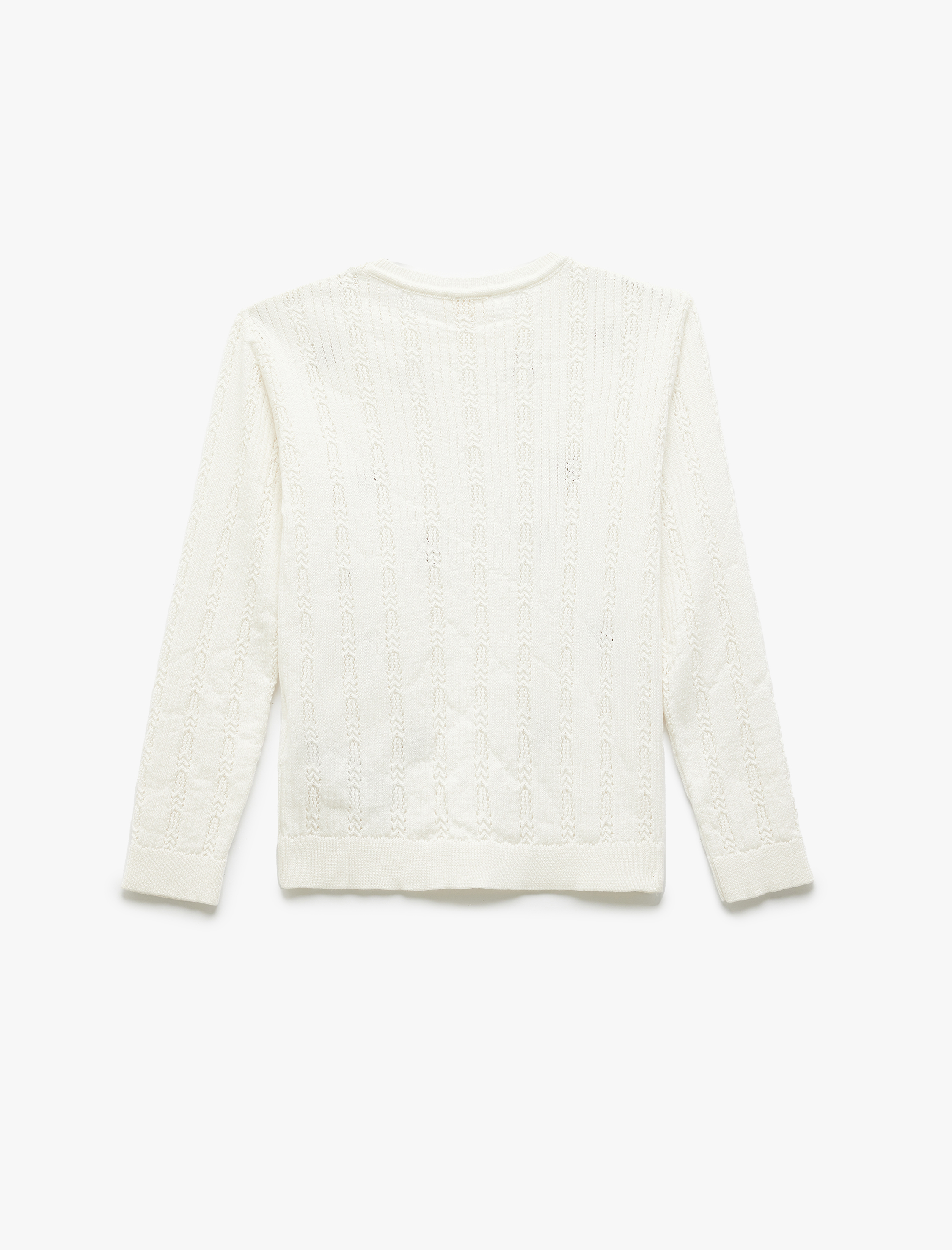 Kız Çocuk Bisiklet Yaka Uzun Kollu Fiyonklu Triko Kazak