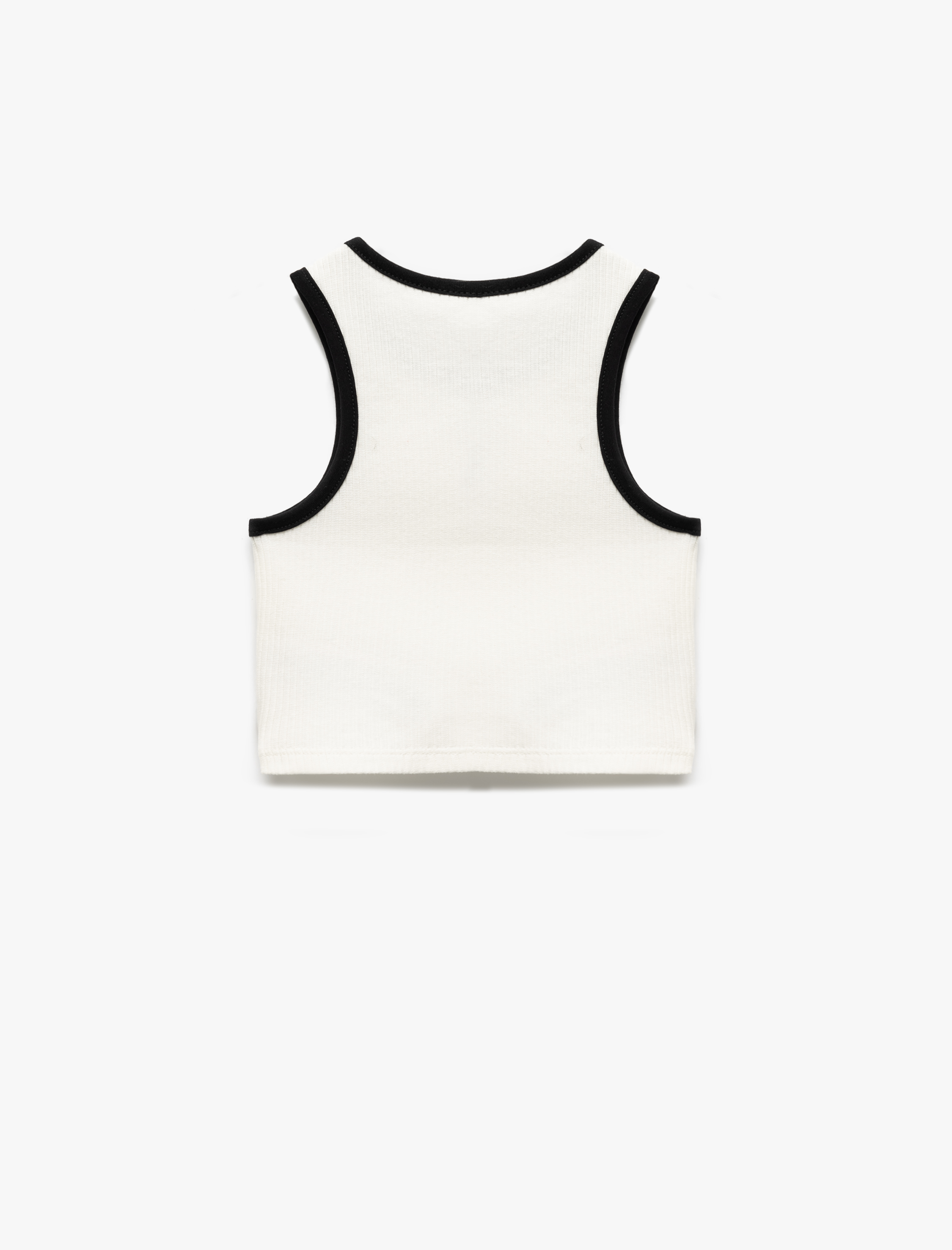  Kız Çocuk Kalp Baskılı Bisiklet Yaka Pamuklu Kaşkorse Crop Atlet