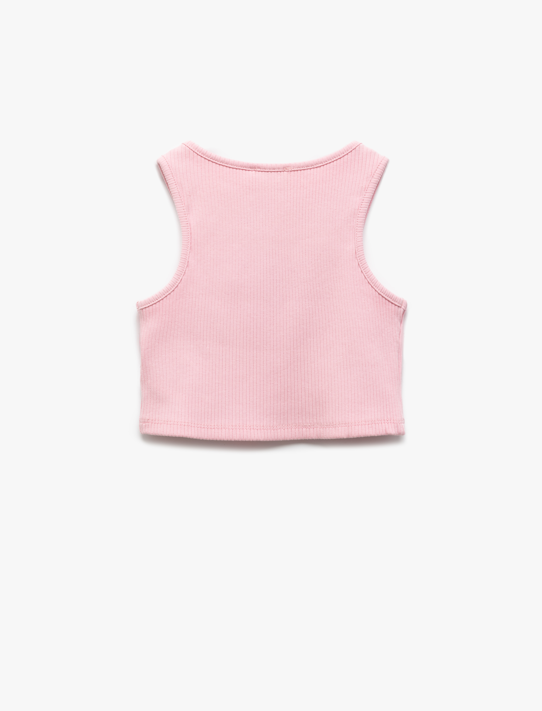  Kız Çocuk Kalp Pencere Detaylı Kolsuz Ribanalı Crop Atlet